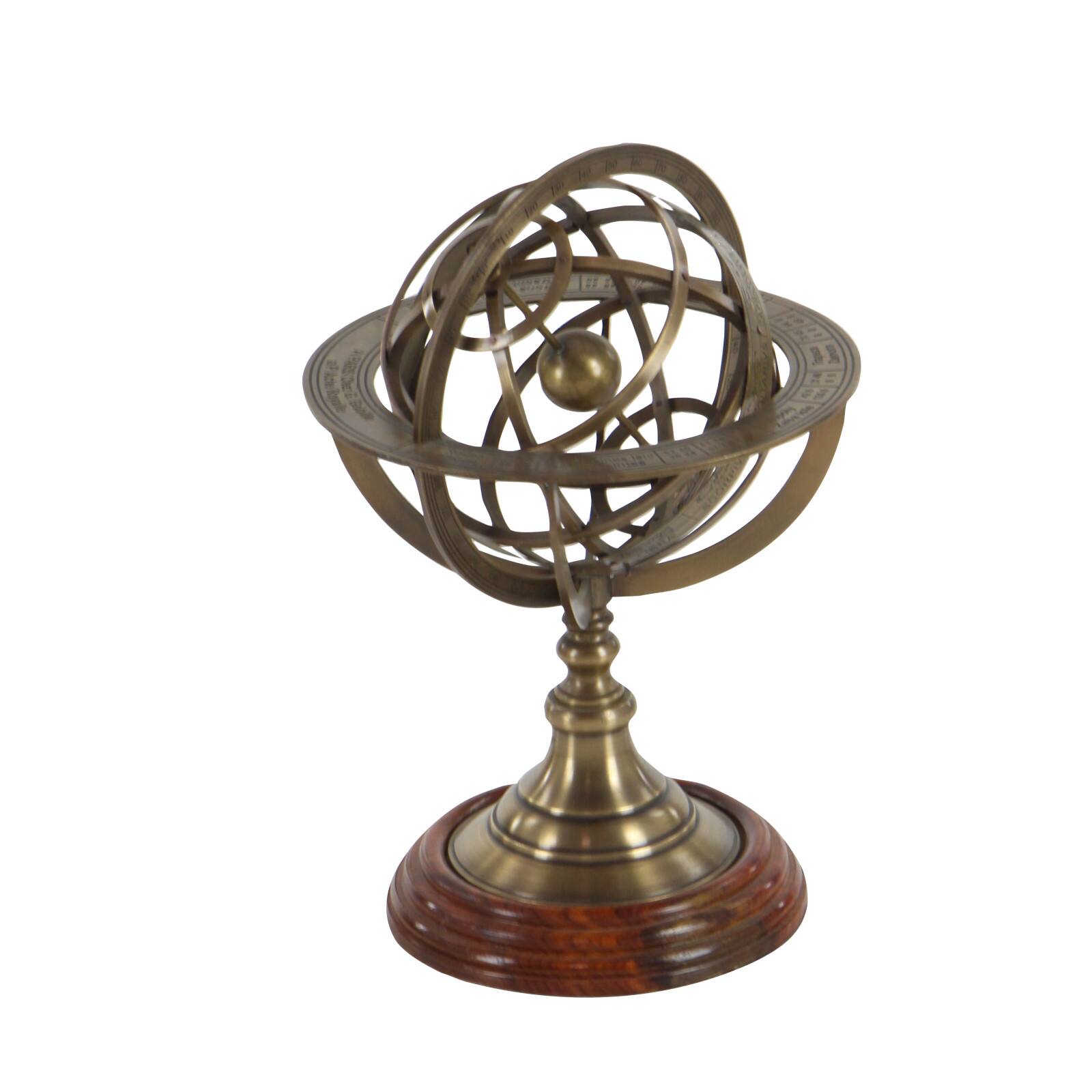 11" Brass Coastal Globe