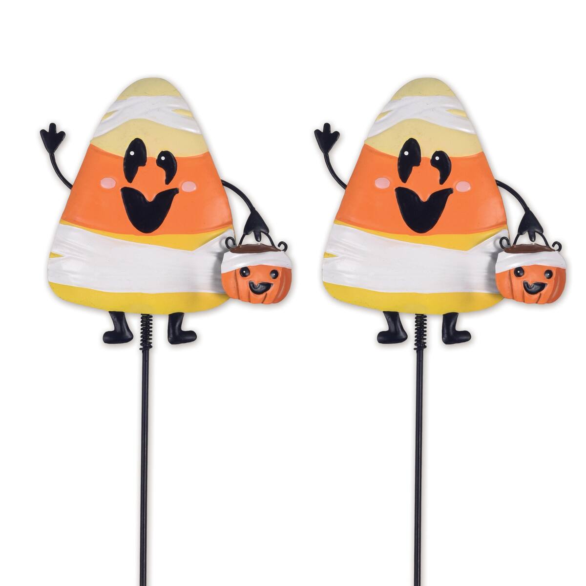 Sunset Vista Designs® 20.25" Whimsical Mummy Candy Corn Plant Stakes, 2ct.