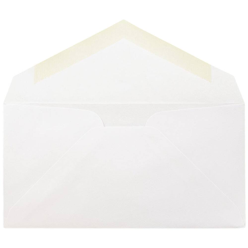 JAM Paper 3.875" x 7.5" Bright White Wove Monarch Strathmore Invitation Envelopes, 50ct.