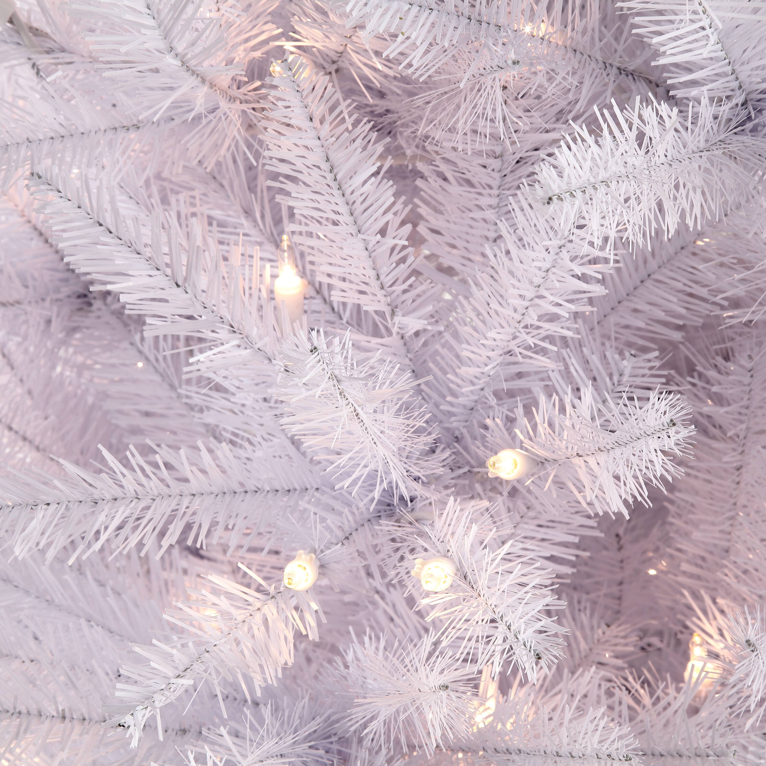 9ft. Pre-Lit White Slim Fraser Fir Artificial Christmas Tree, Clear Lights