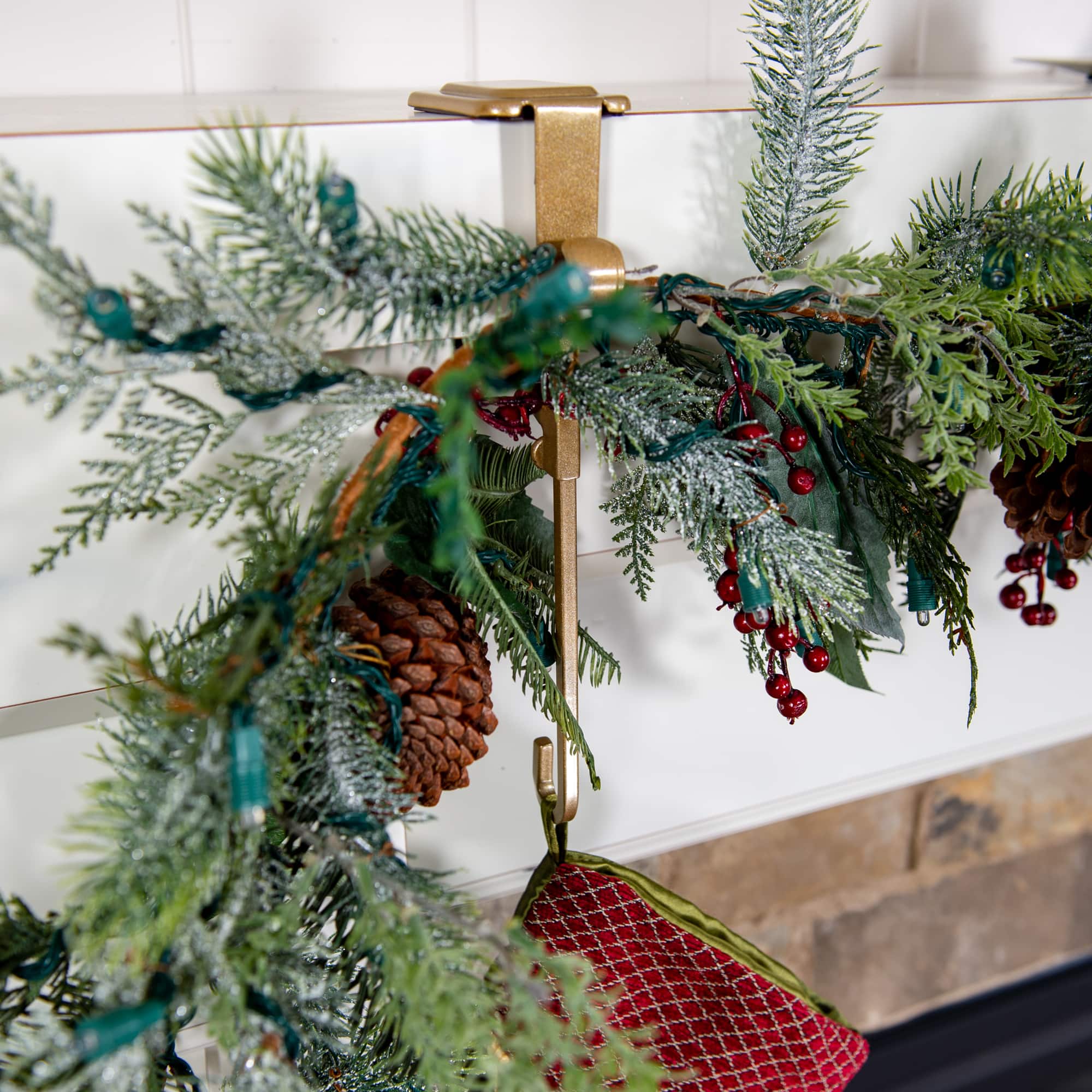 Village Lighting Mantle Garland & Stocking Hanger