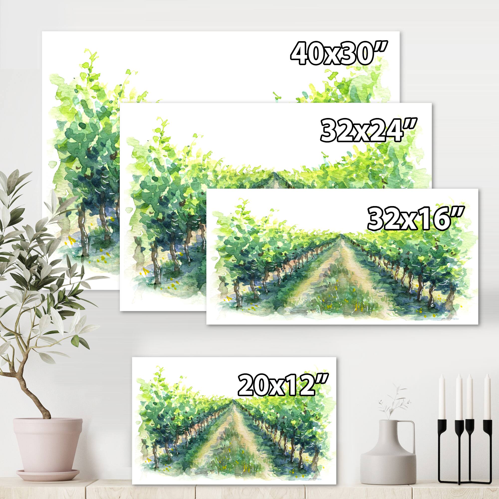 Designart - Rural Scene Vineyard Road