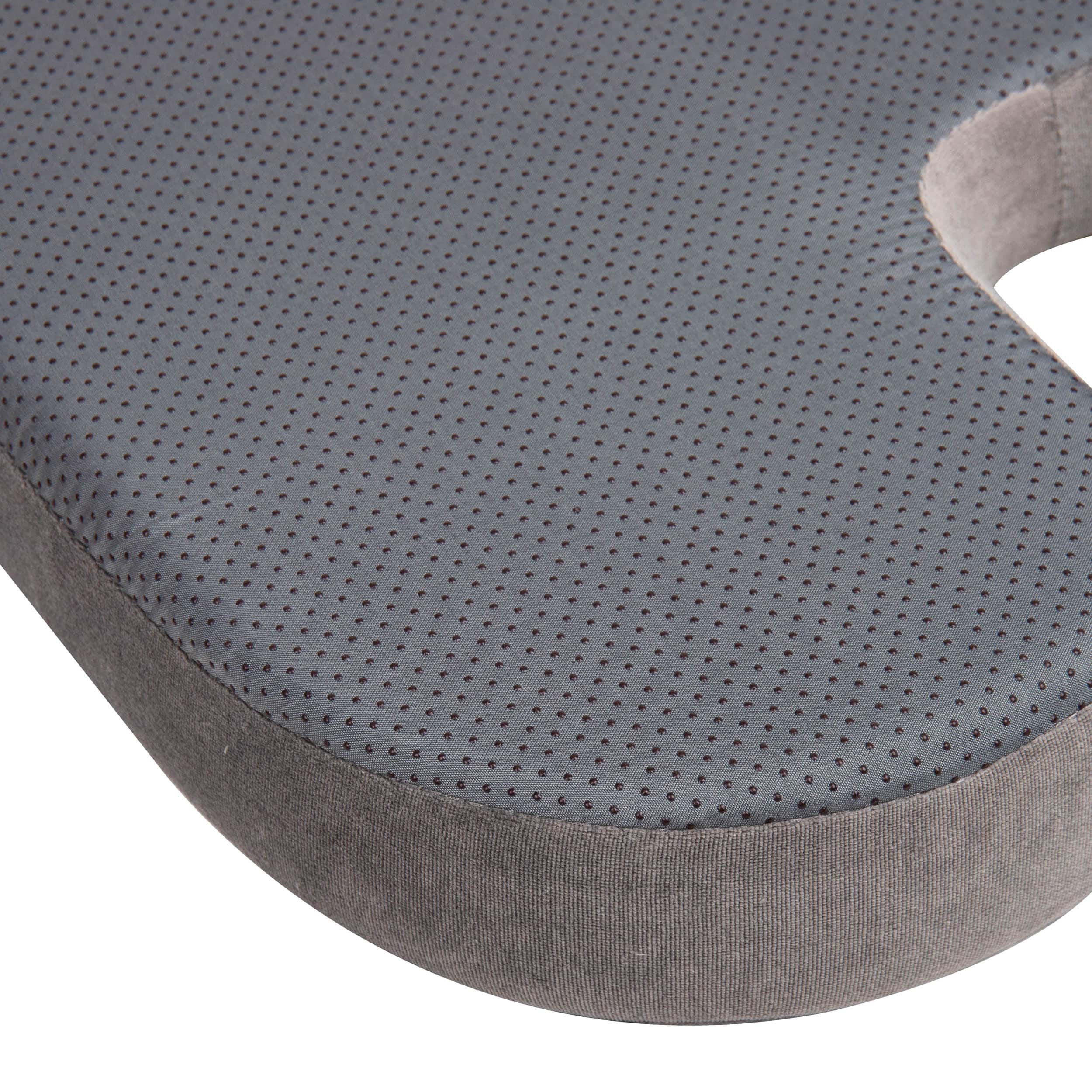 Mind Reader 18" Gray Back Relief Memory Foam Seat Cushion