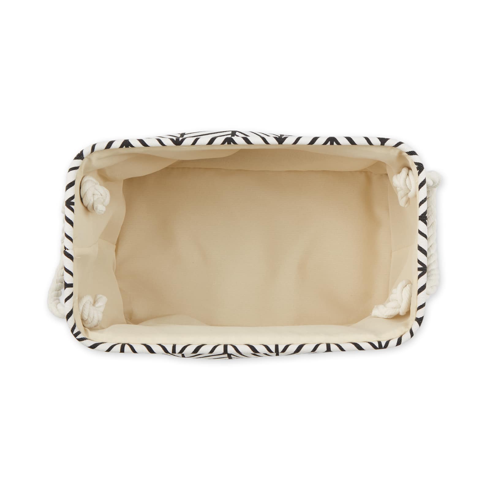DII® Small Off-White Herringbone Rectangle Fabric Bin
