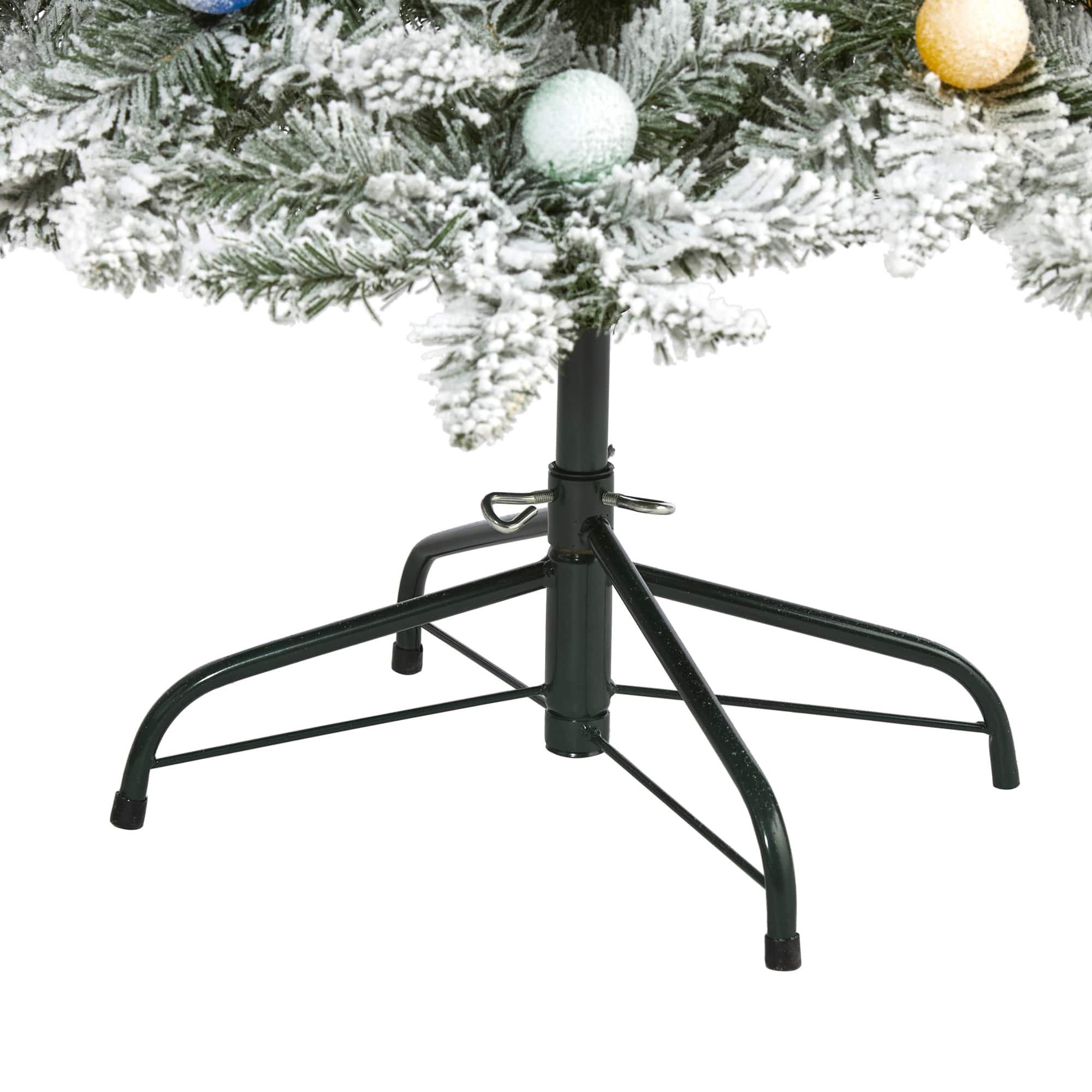 6.5ft. Pre-Lit Flocked British Columbia Mountain Fir Artificial Christmas Tree, Multicolor Bulbs