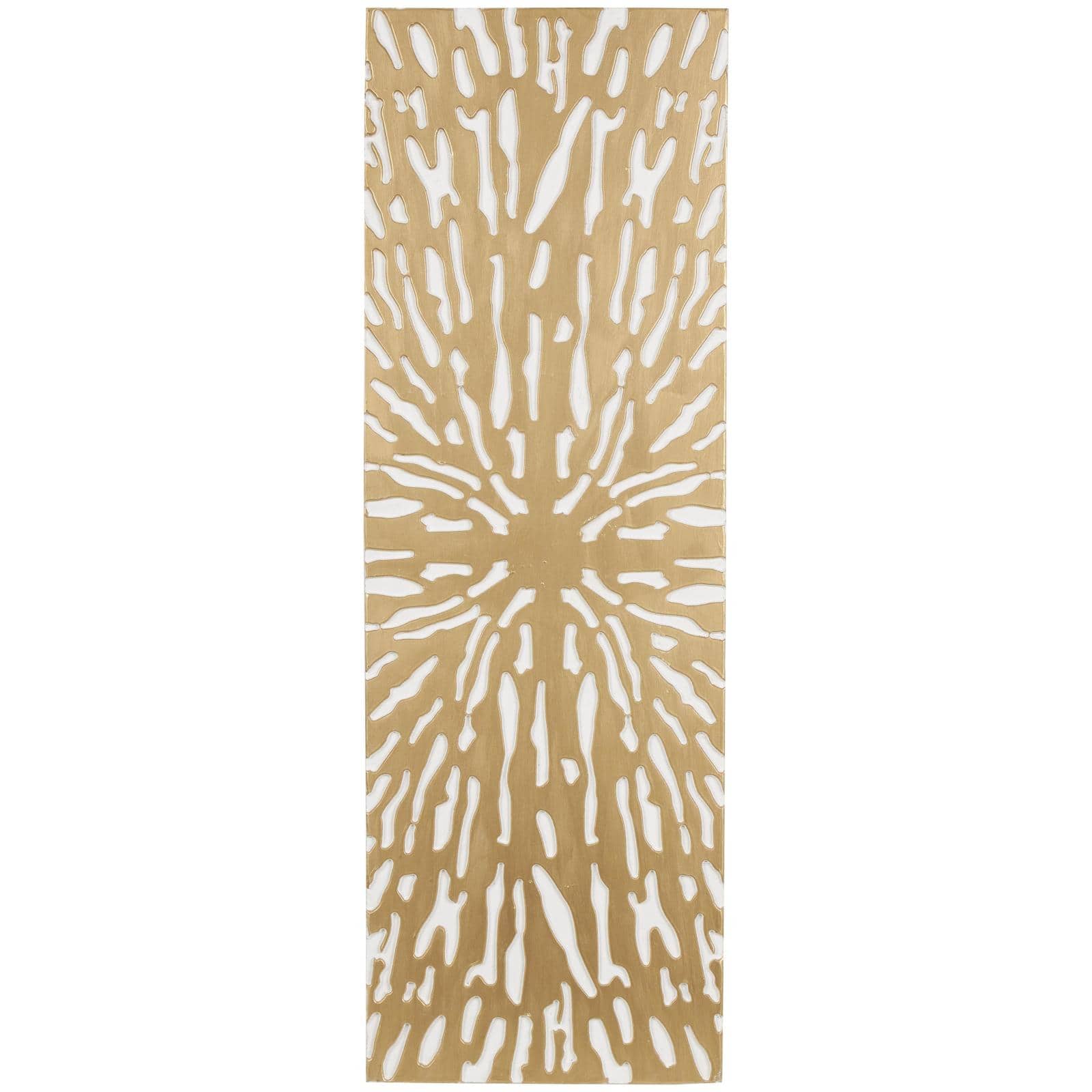 Gold & White Abstract Starburst Carved MDF Wall Décor