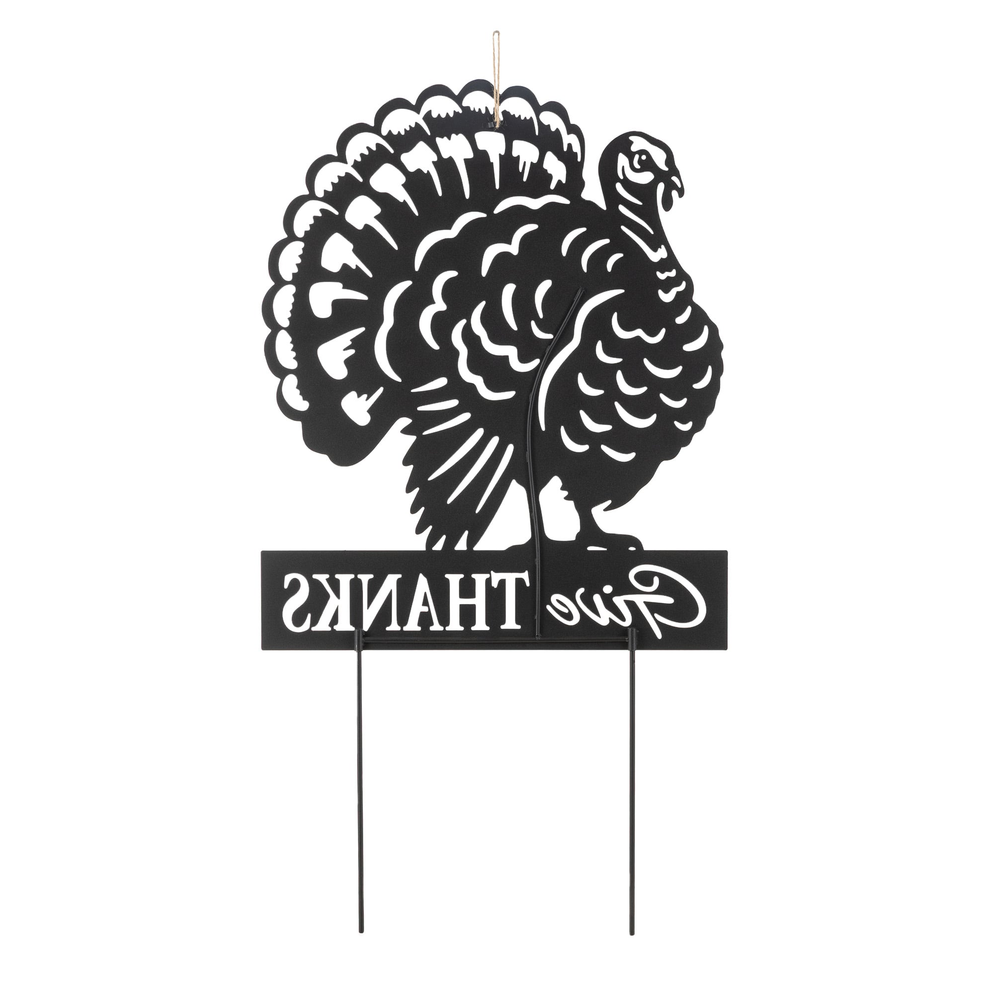 Glitzhome® 30" Thanksgiving Metal Silhouette Turkey Yard Stake
