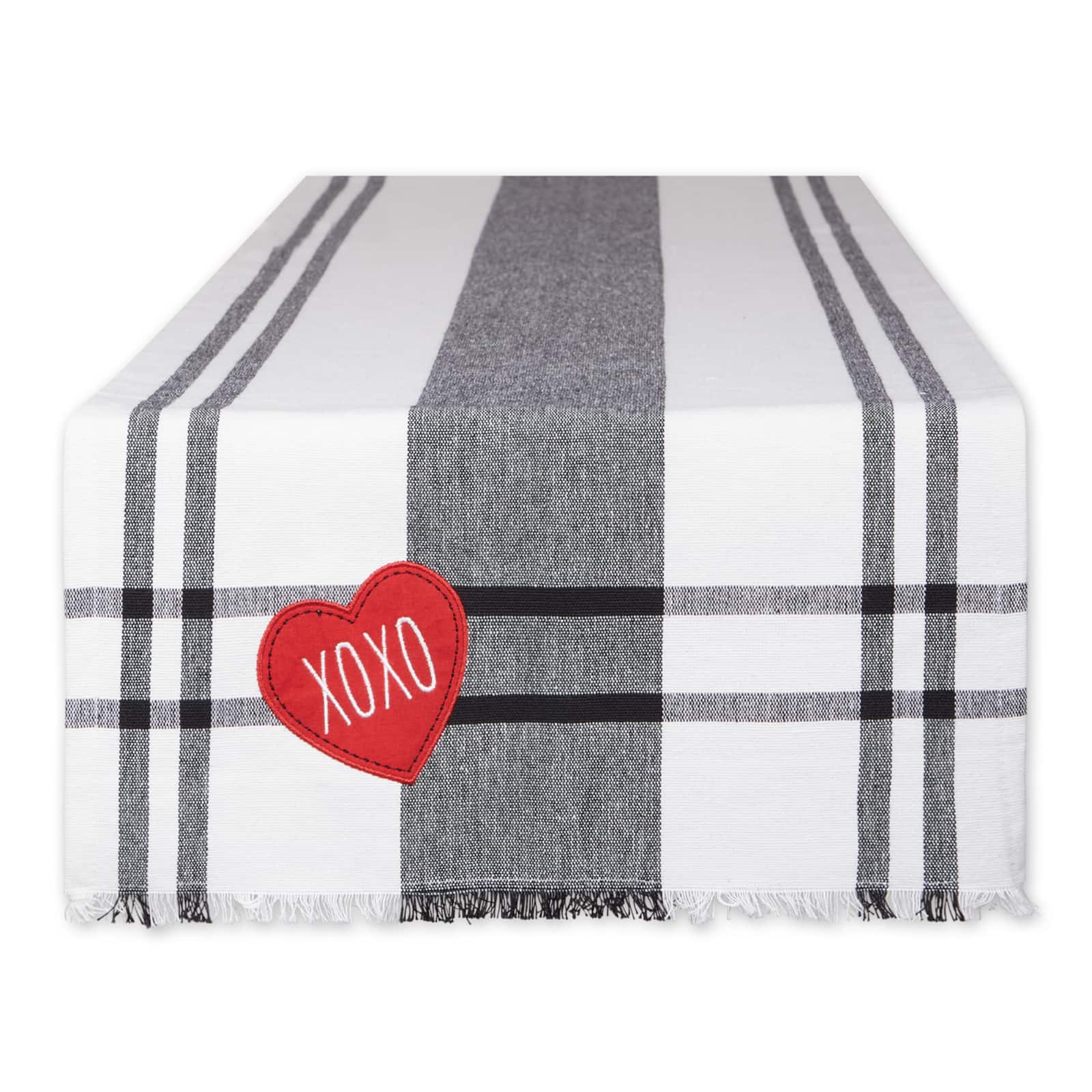 DII® 72" Heart XOXO Plaid Table Runner