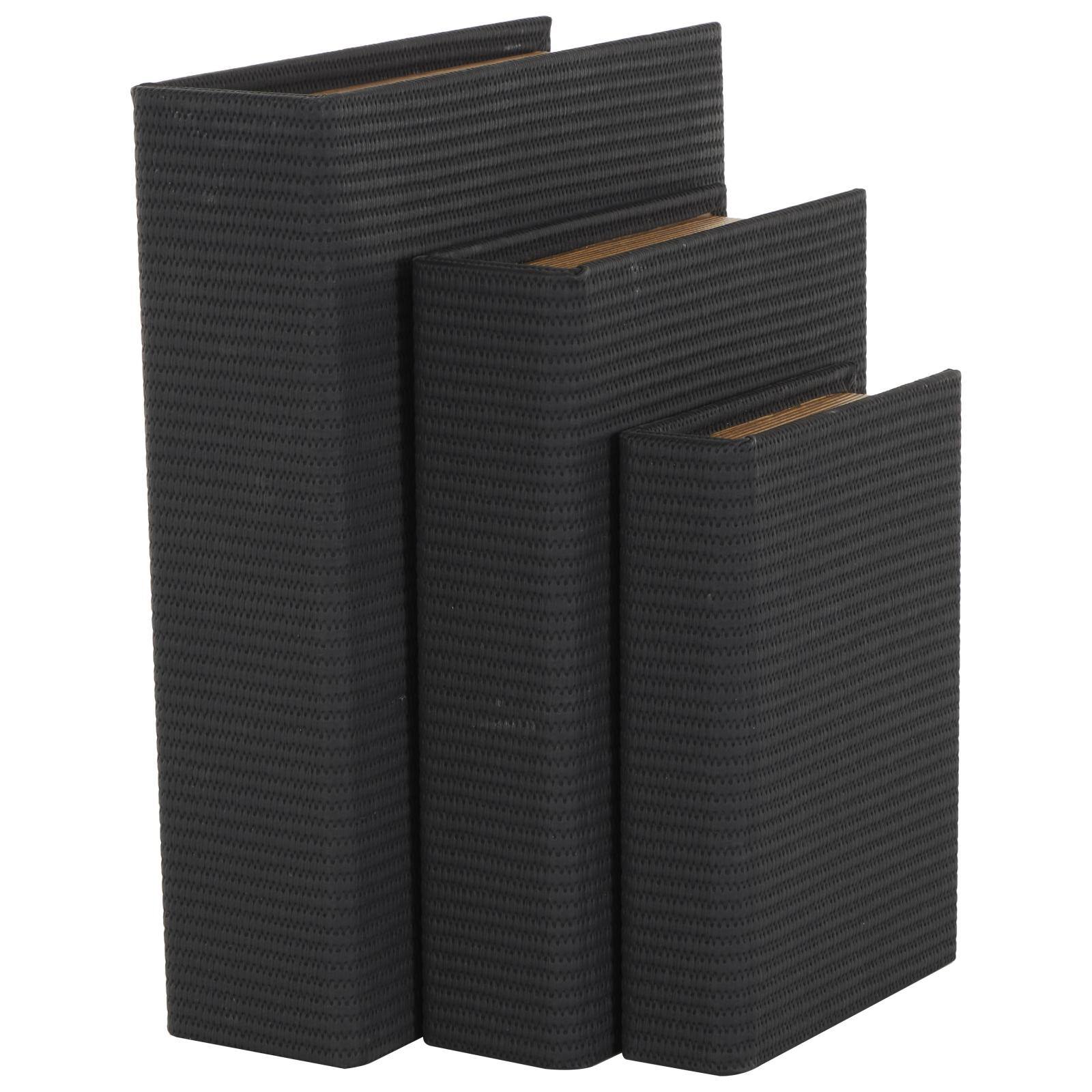 Faux Leather Geometric Woven Grid Book Storage Box Set