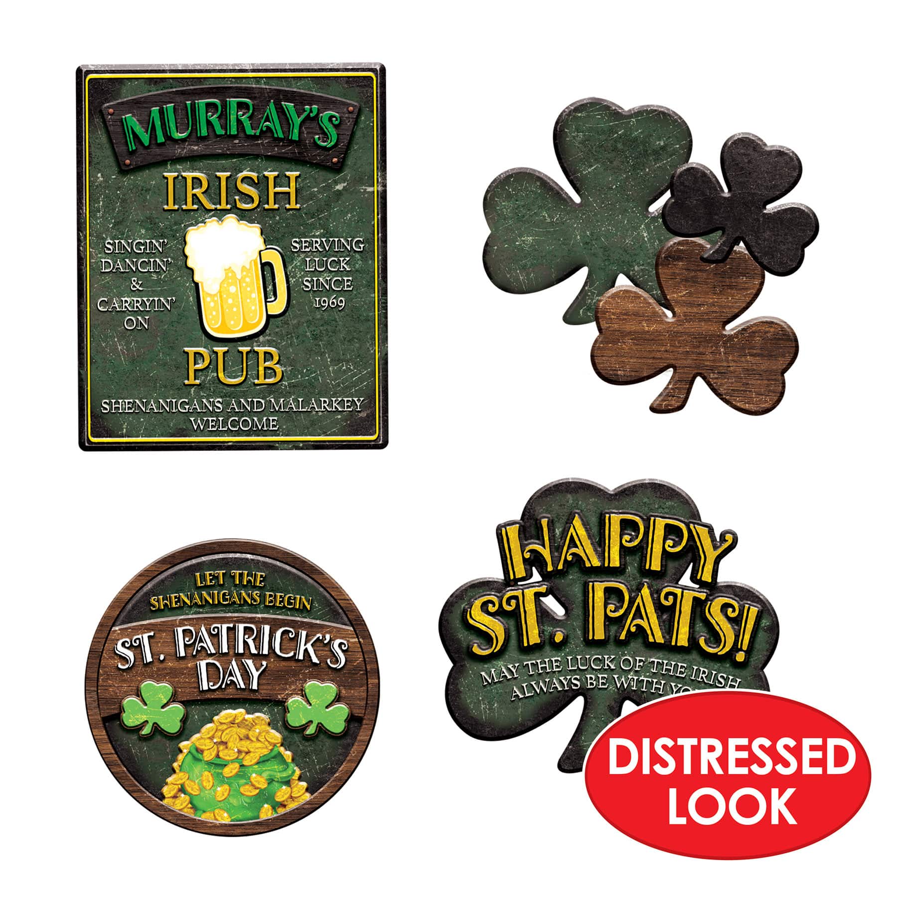 Beistle St. Patrick's Day Sign Cutouts Set