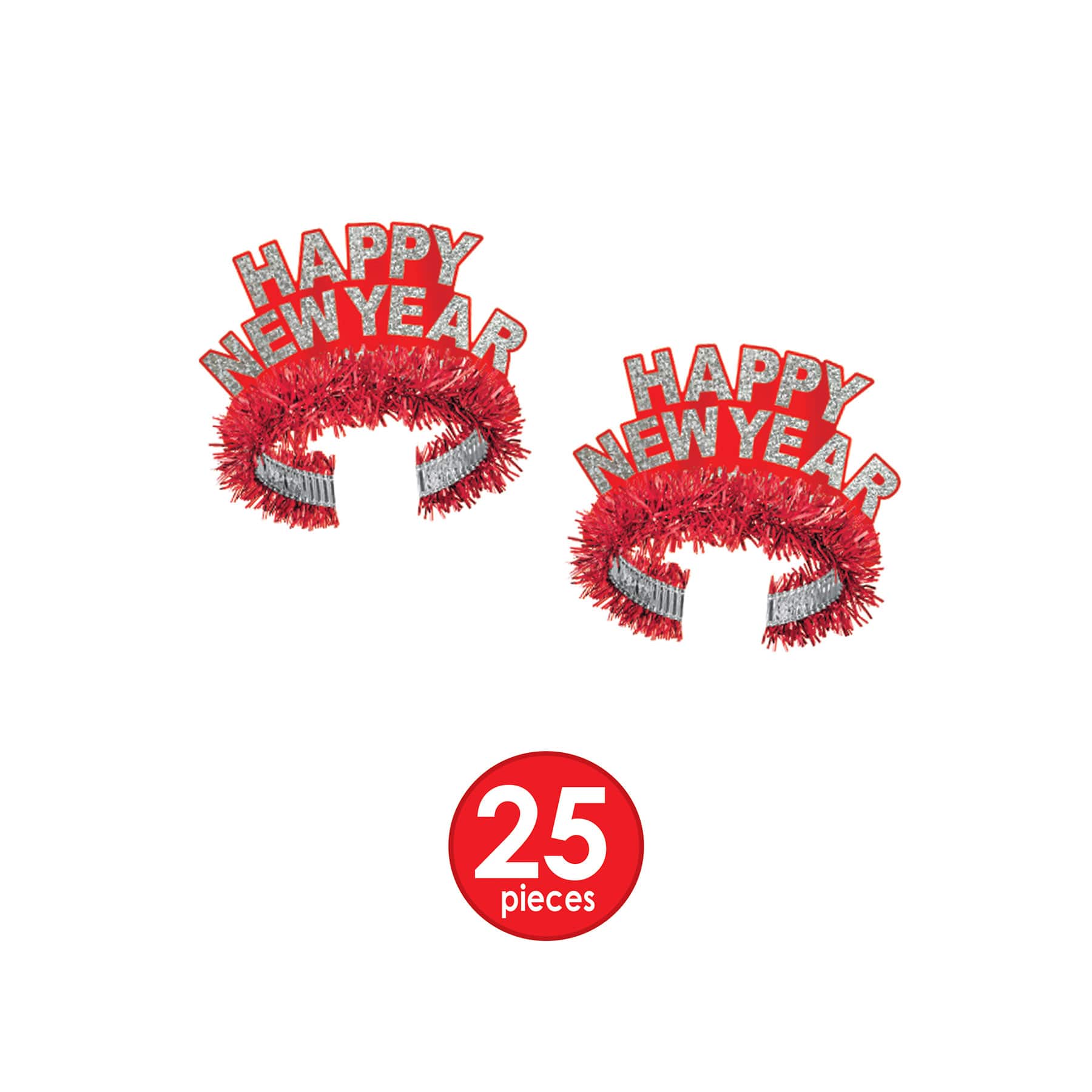 Beistle Red & Silver New Year Simply Party Favor Kit for 50