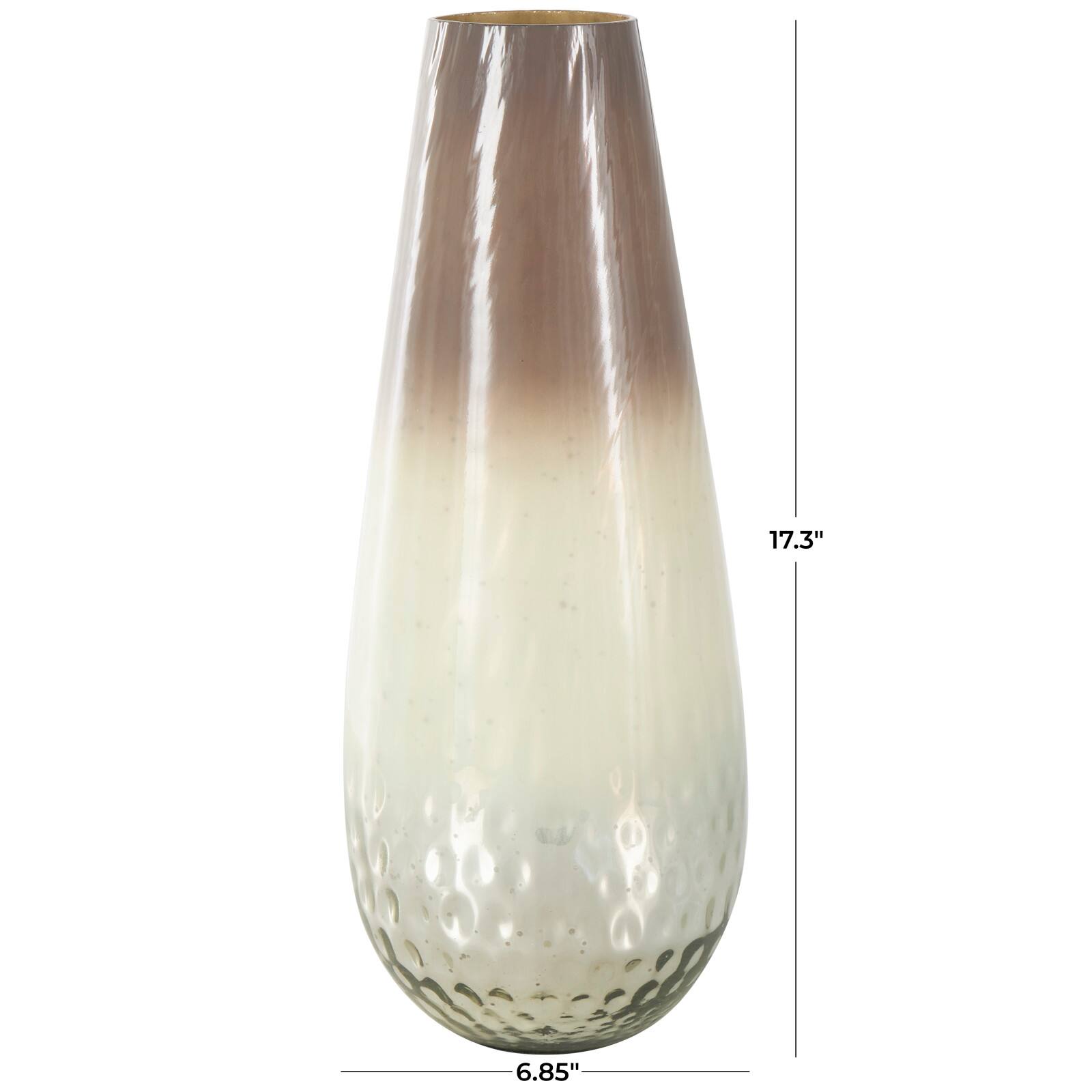 17" Brown Spotted Glass Ombre Vase