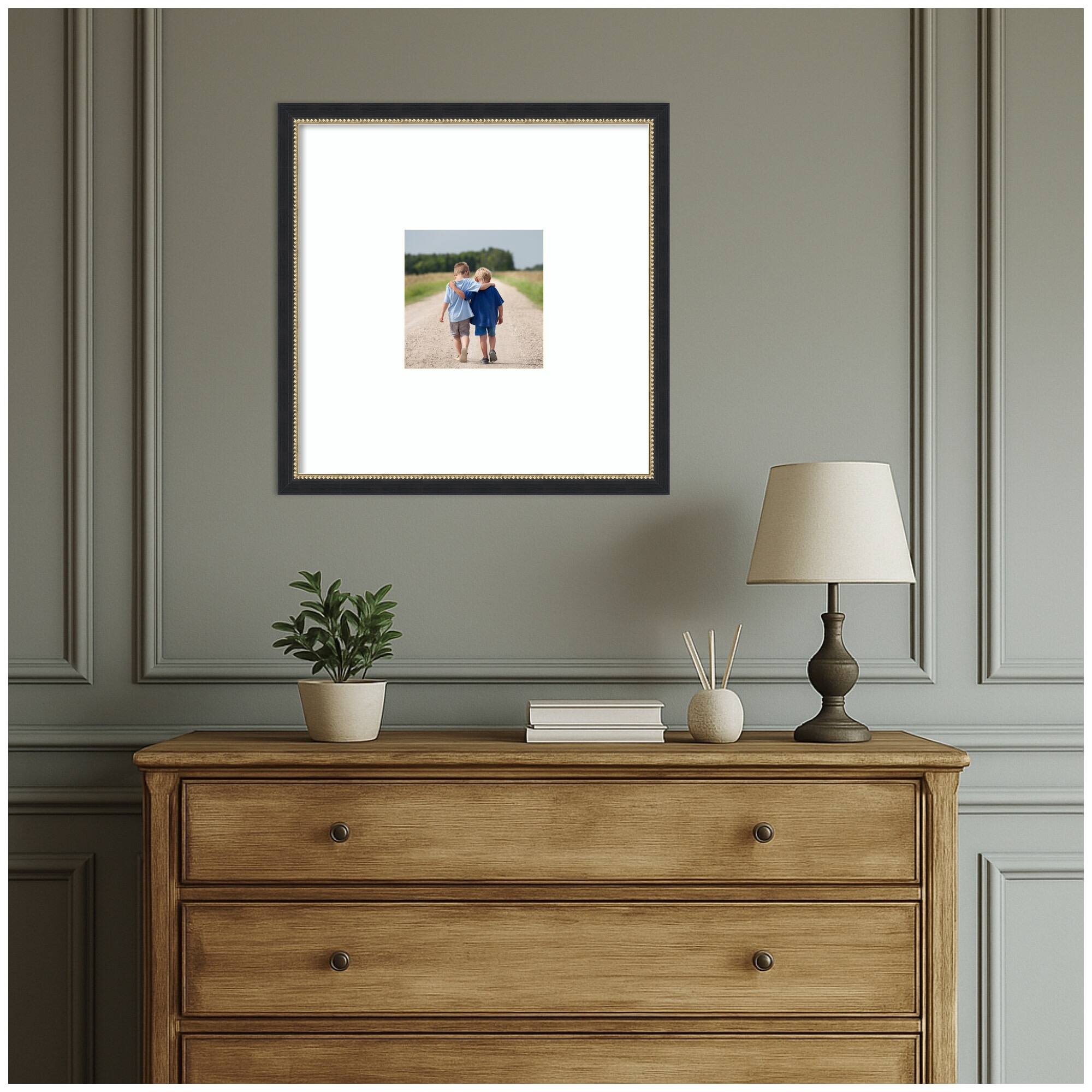 Kate and Laurel Belmont Black Photo Frame with Mat