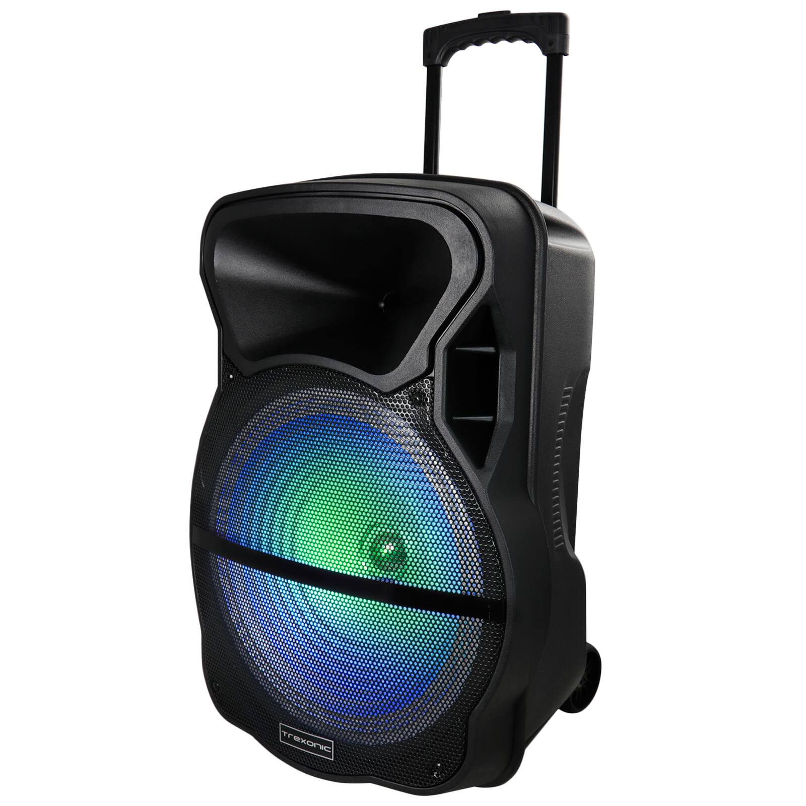 Trexonic Combination 15" Bluetooth Portable Speaker and Tripod Stand With Reactive Lights