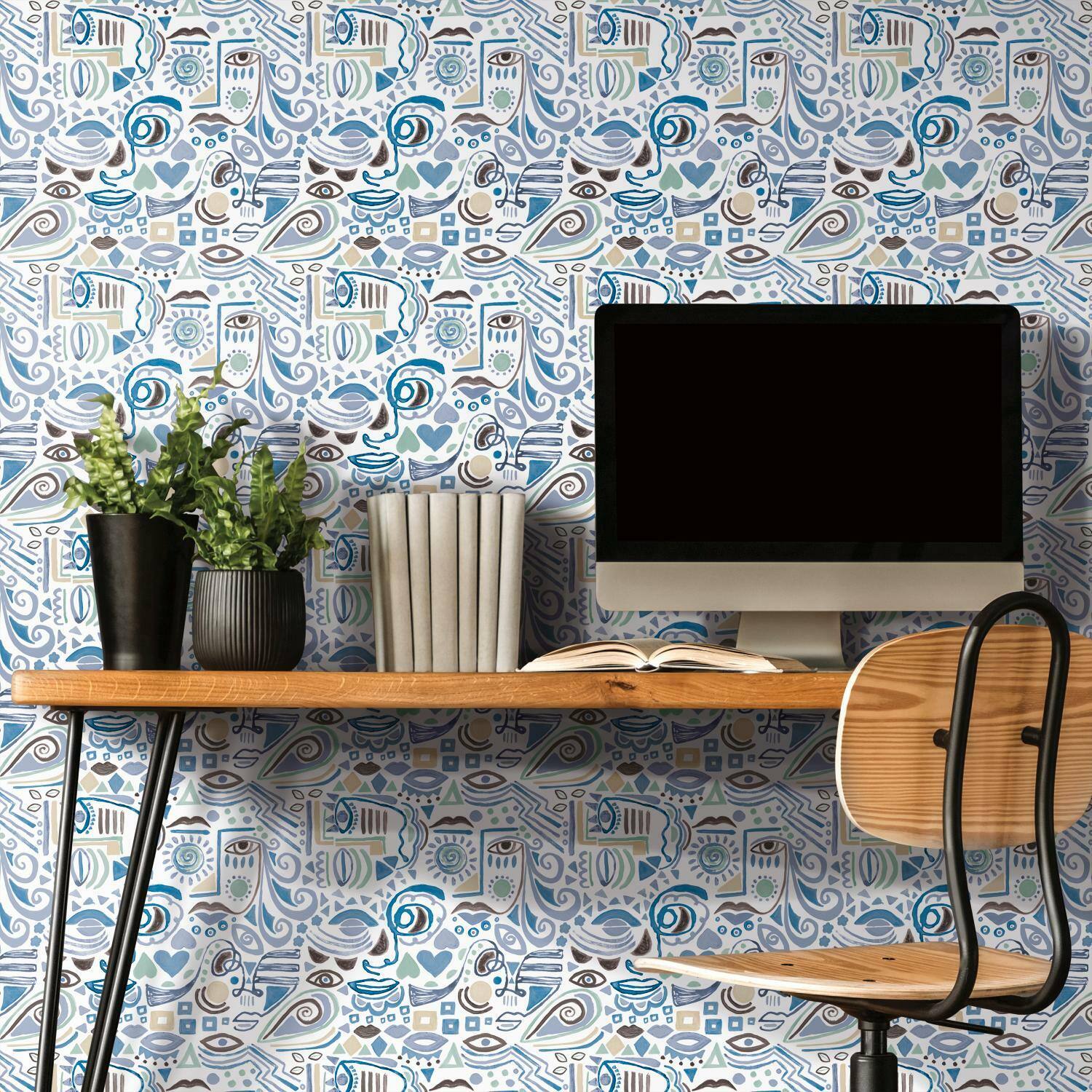 RoomMates Mod Faces Peel & Stick Wallpaper