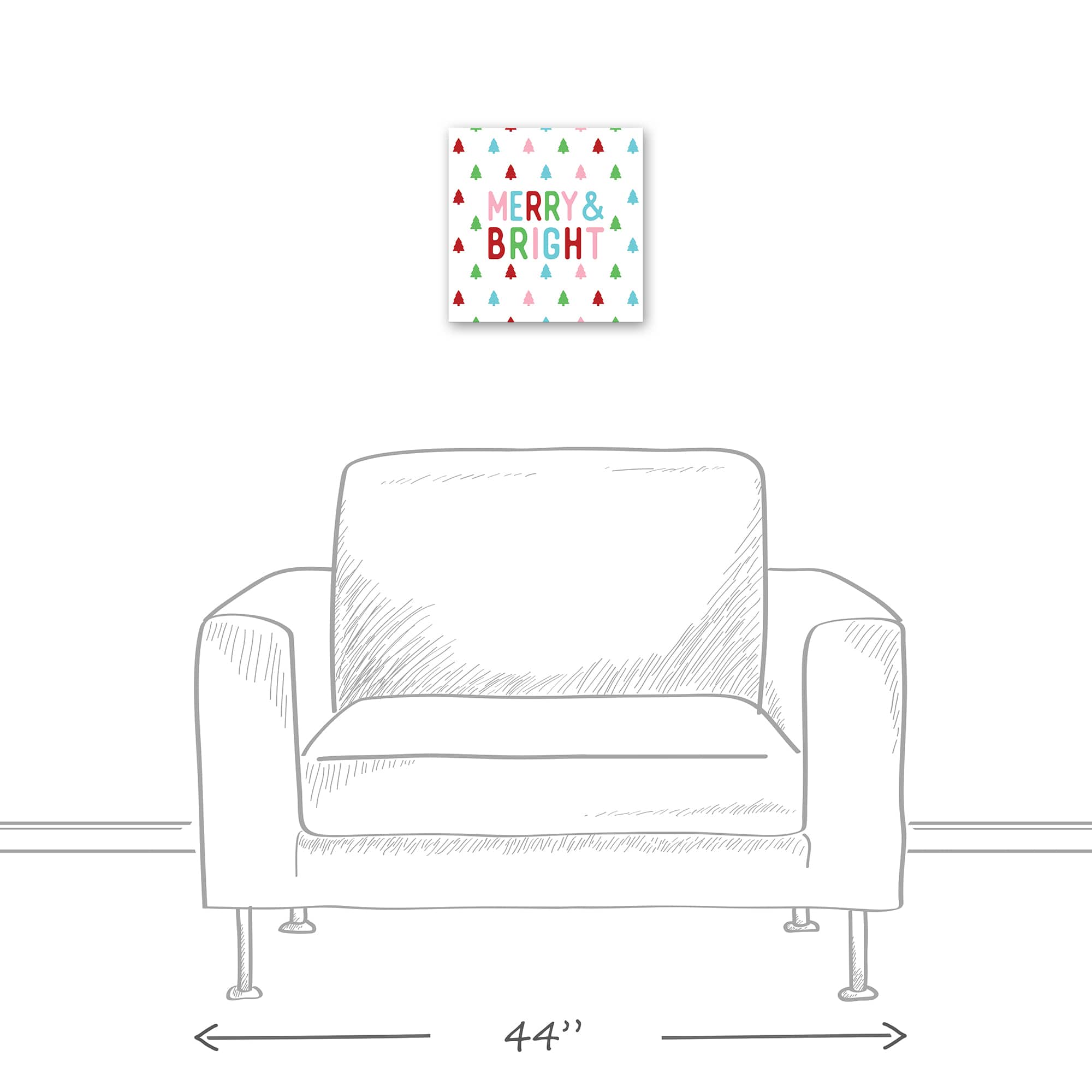 Merry and Bright 12x12 Canvas Wall Art