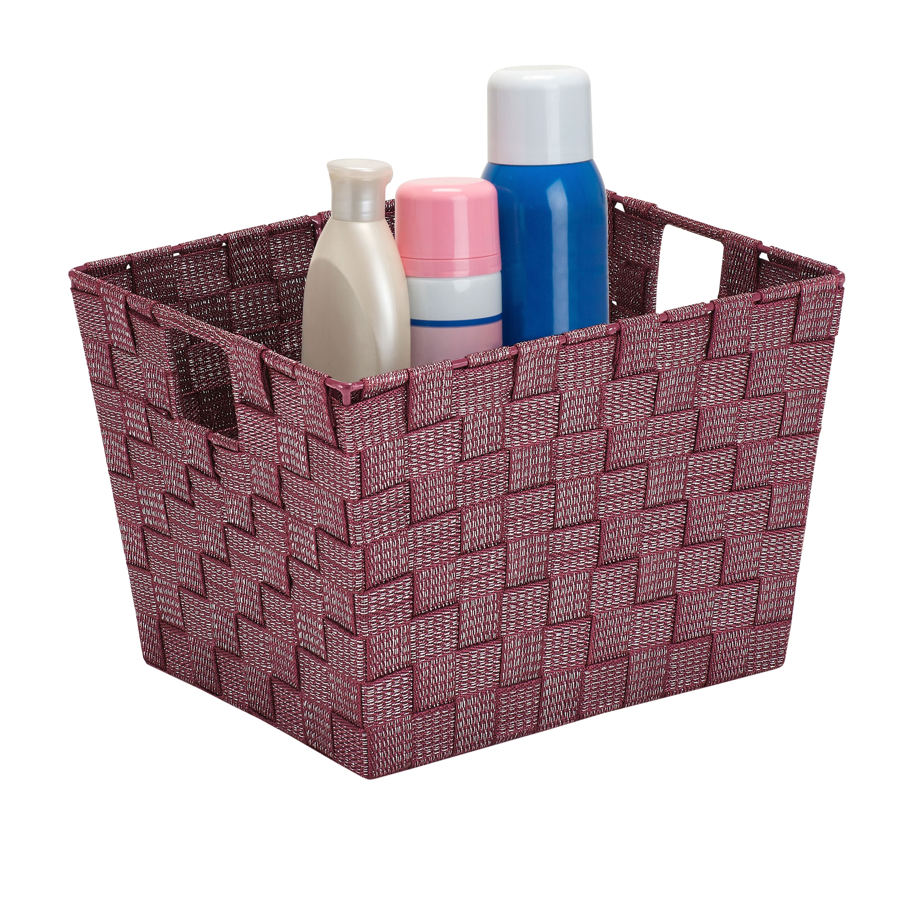 Simplify Lurex Striped Woven Storage Bin