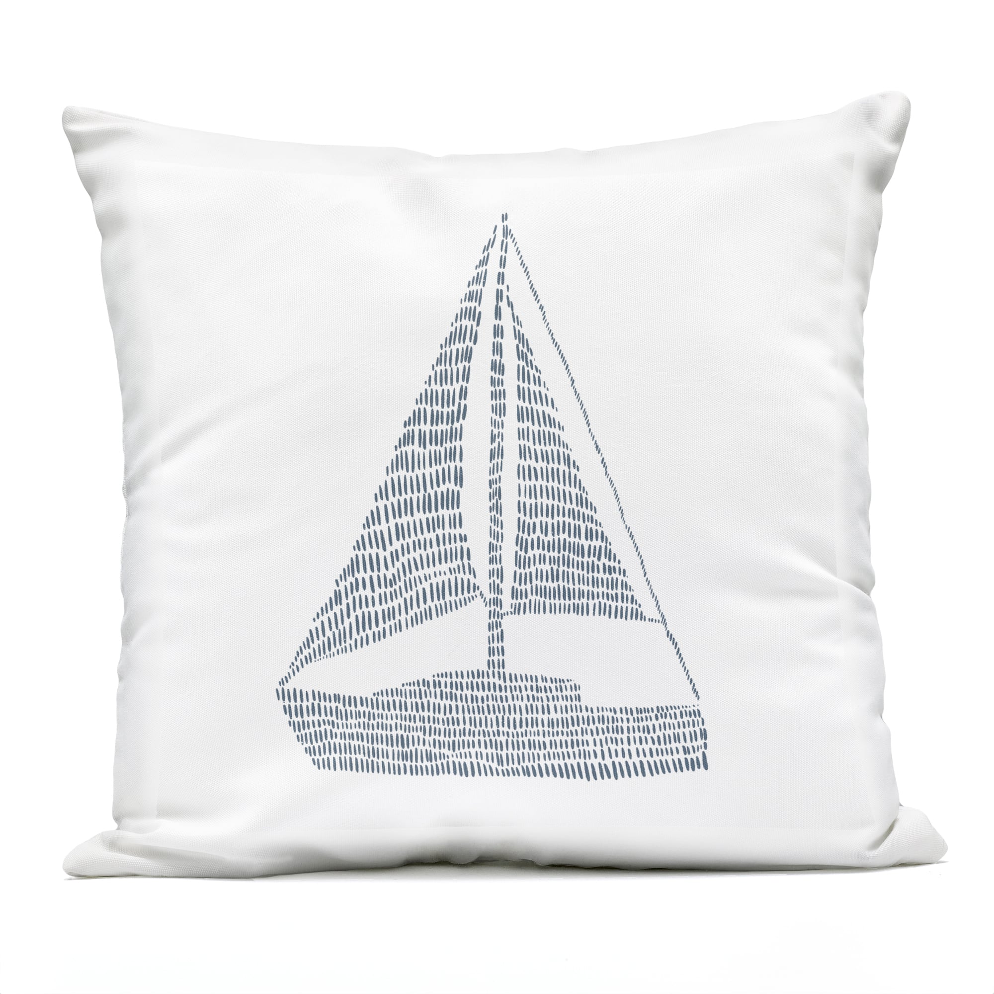 Stupell Industries 18" x 18" Minimal Sail Boat Outdoor Print Throw Pillow