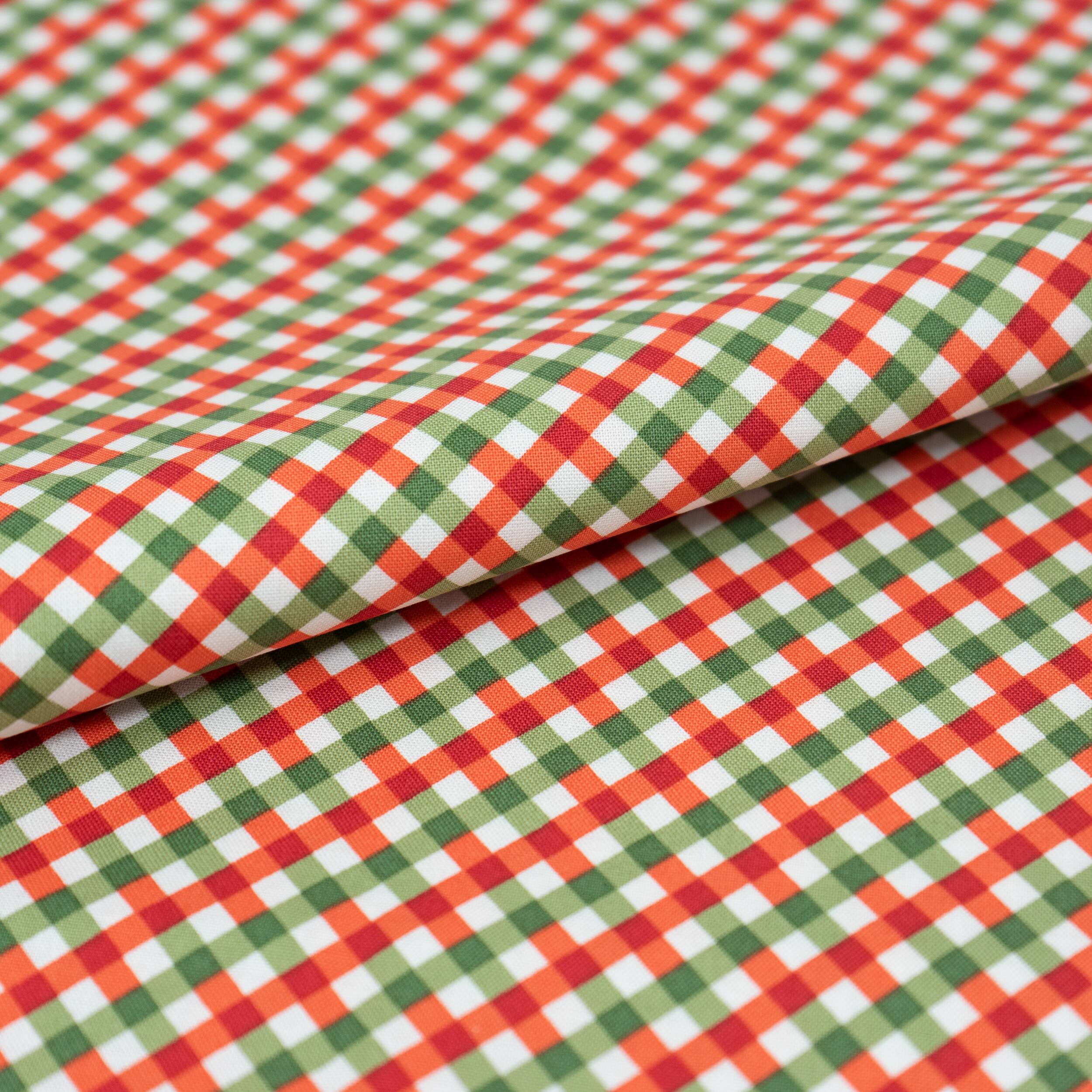 SINGER Christmas Holiday Gnomes Plaid Cotton Fabric