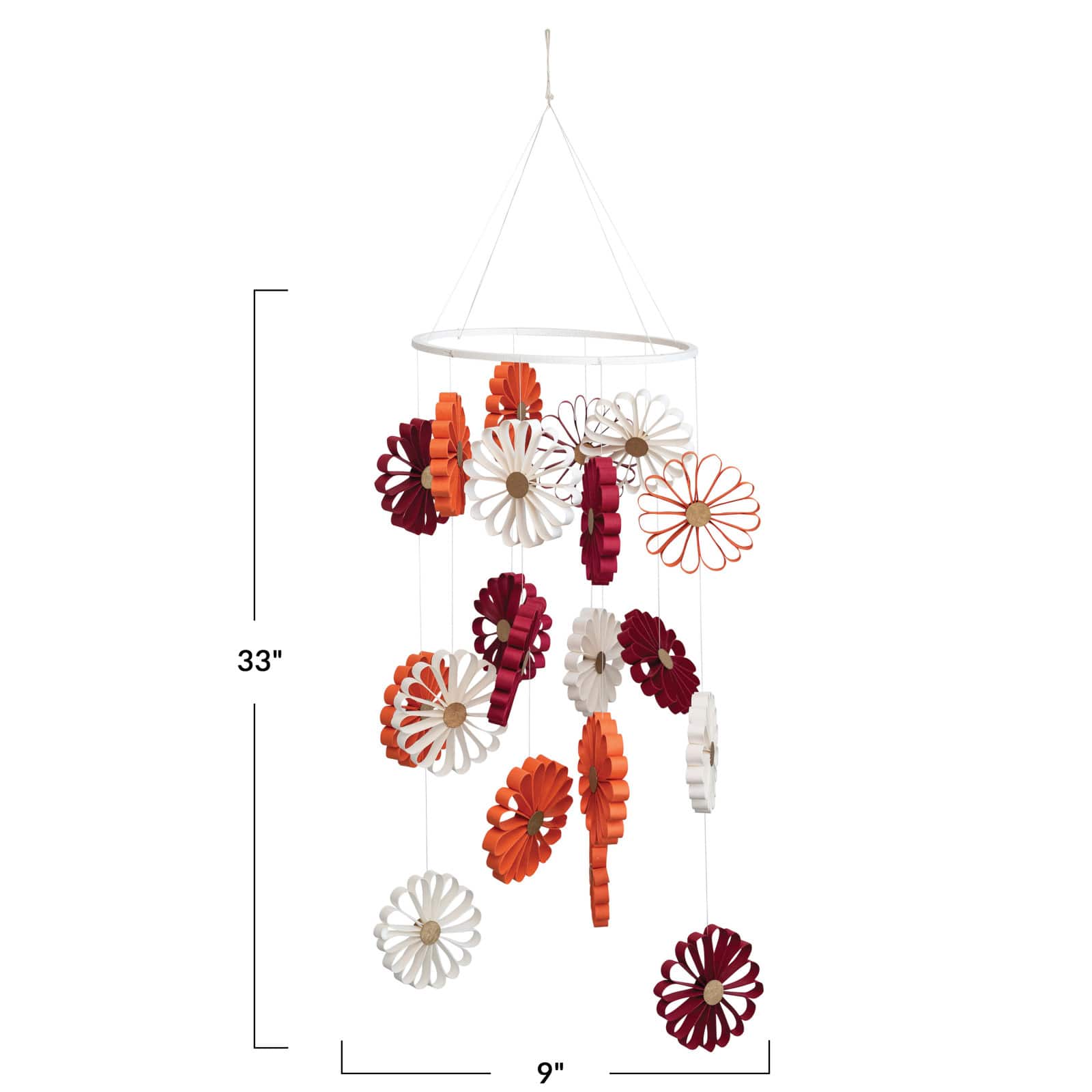 Hello Honey® Multicolor Handmade Recycled Paper Flower Mobile