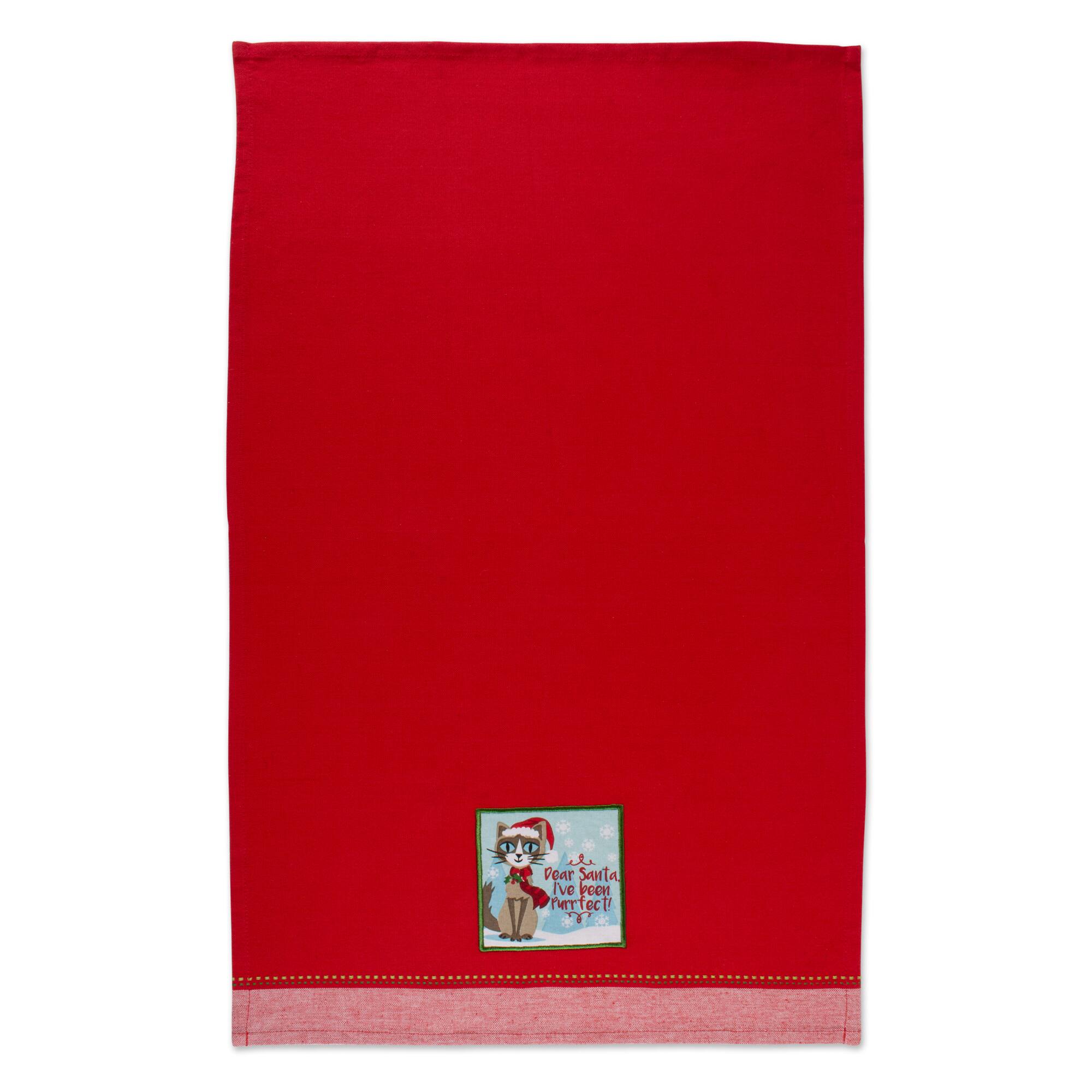 DII® Christmas Kitty Embellished Dishtowel Set