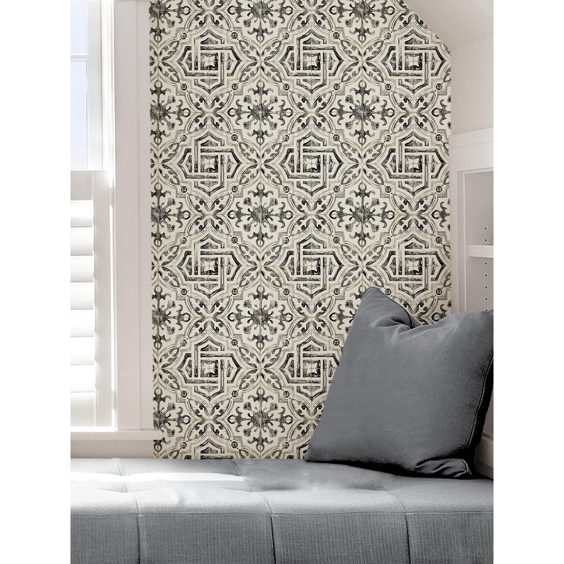 NuWallpaper Black Landondale Peel & Stick Wallpaper