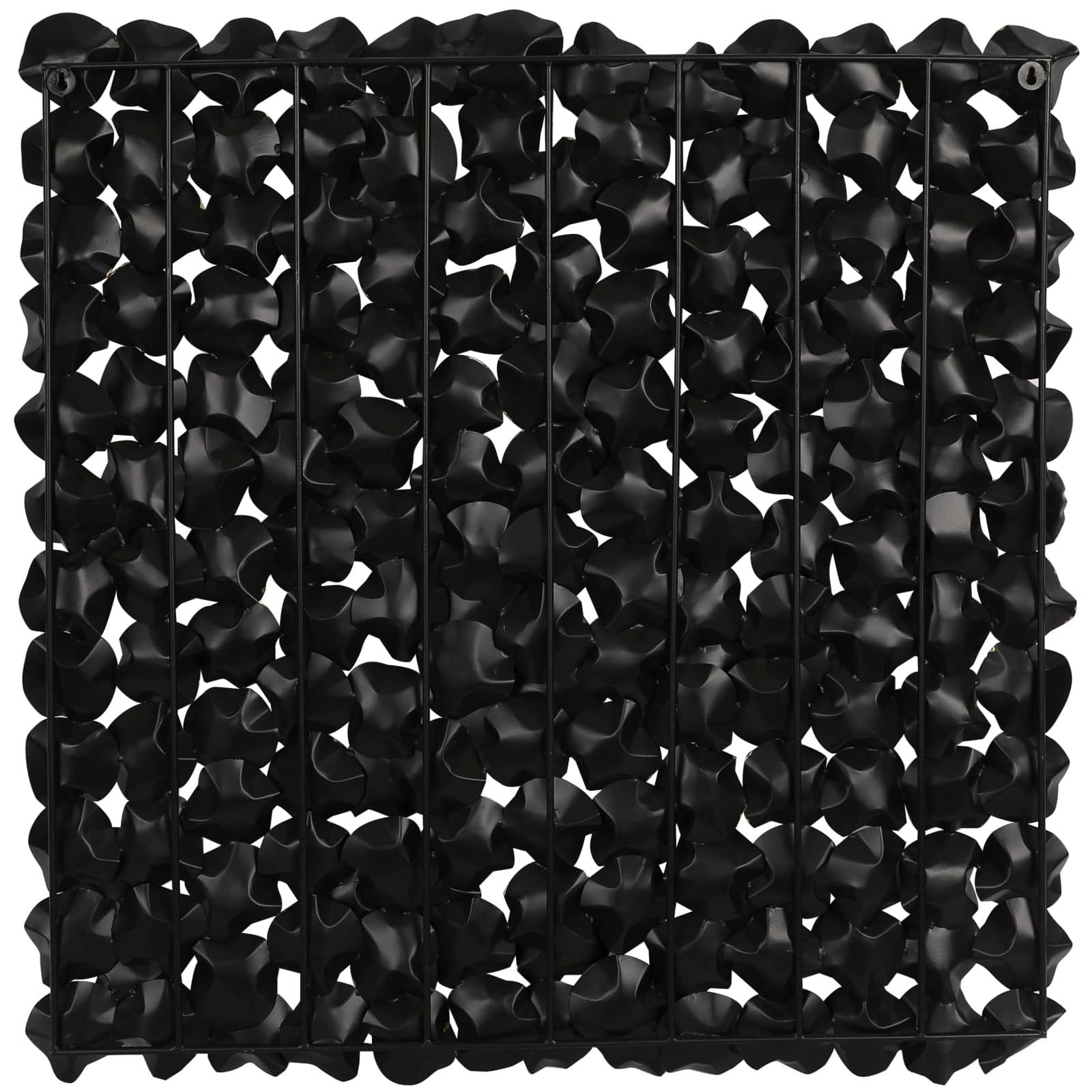 Black Metal Overlapping Folded Circle Abstract Wall Decor with Gold Accents 
