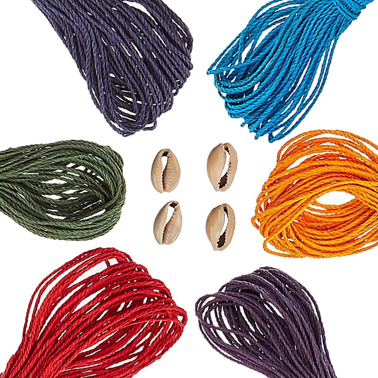 Darice® 20lb. Mixed Color Natural Hemp Cord Kit with Shell Beads