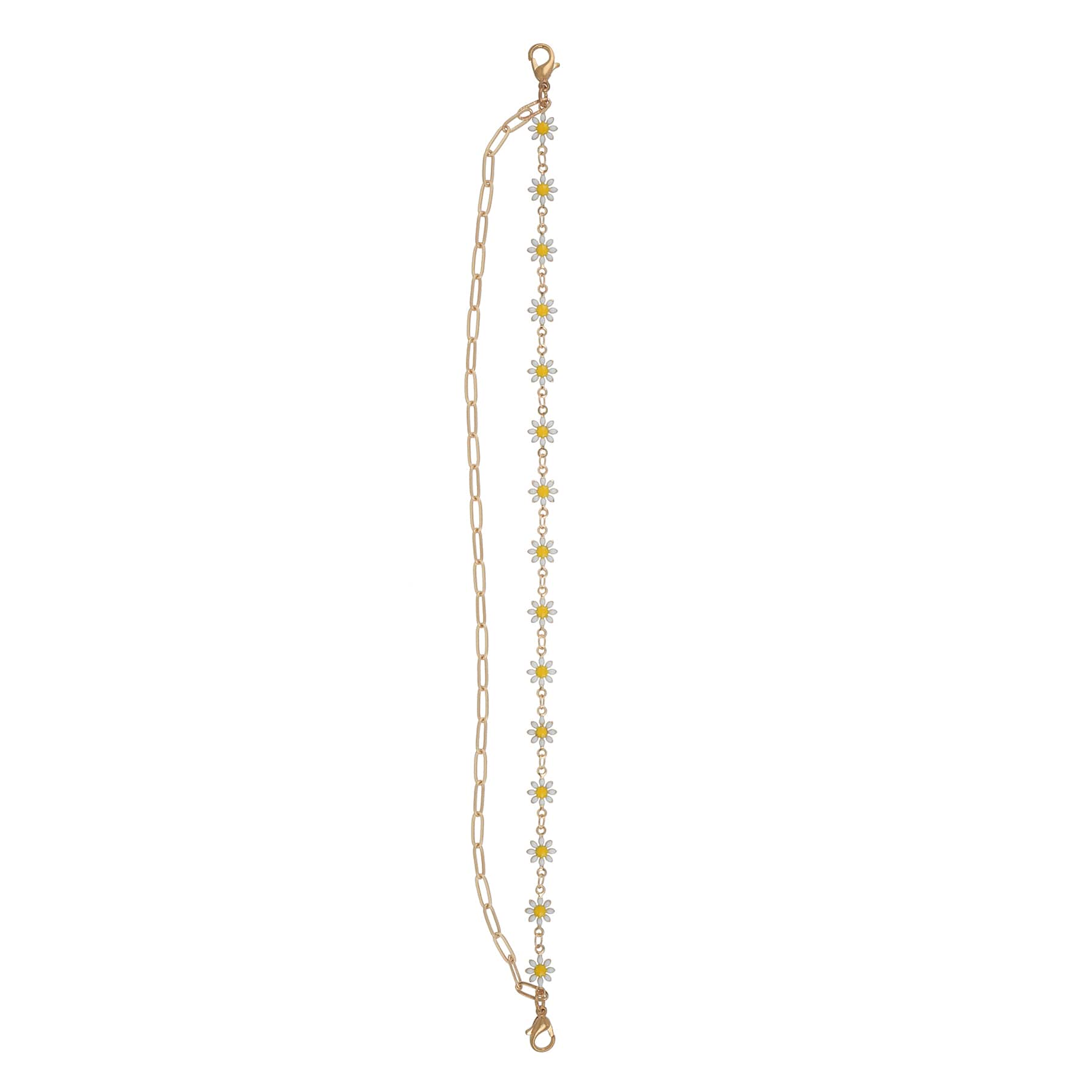 9.5" Gold Paper Clip & White Daisy Trucker Hat Chain by Make Market®