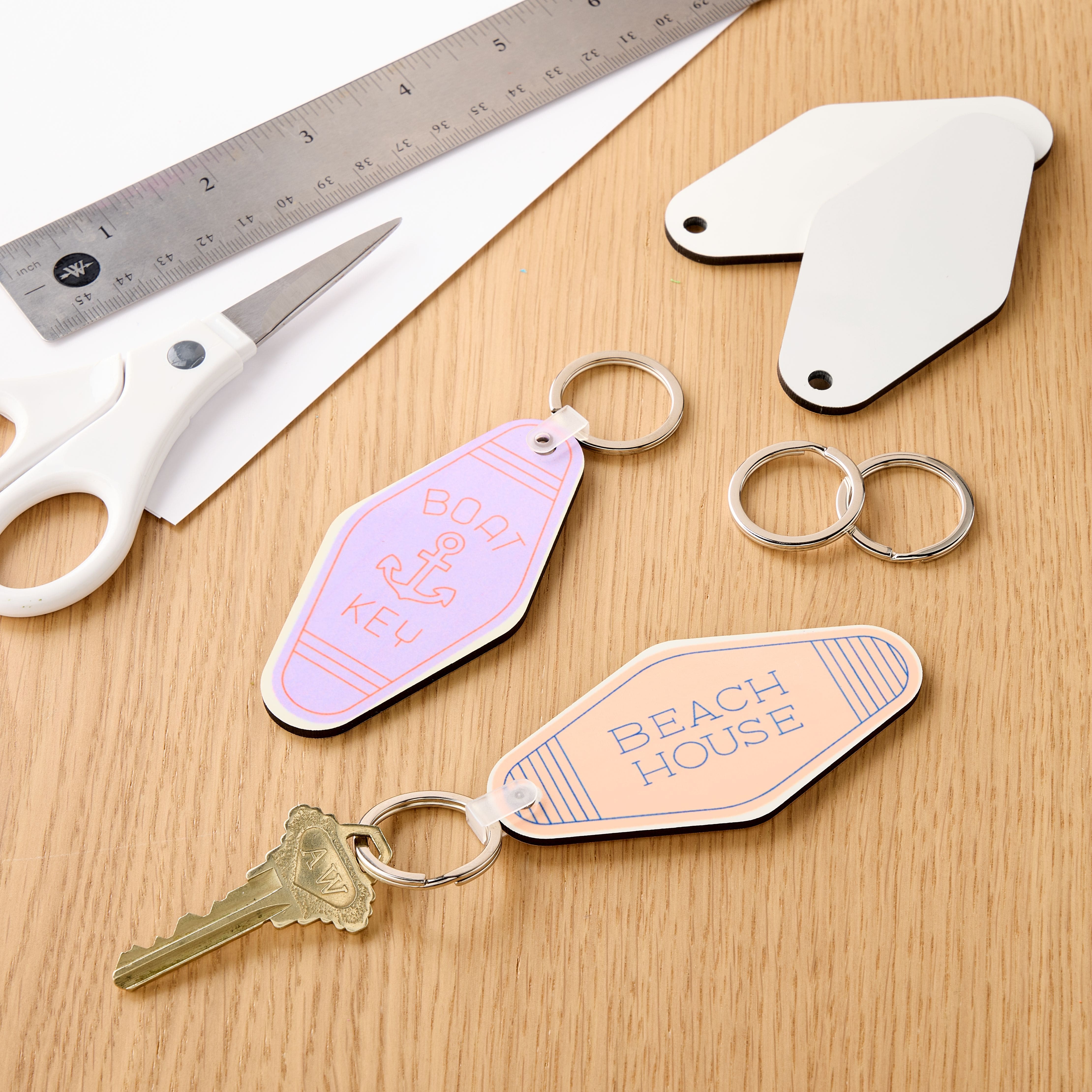 Diamond Sublimation Keychains by Make Market®, 4ct.
