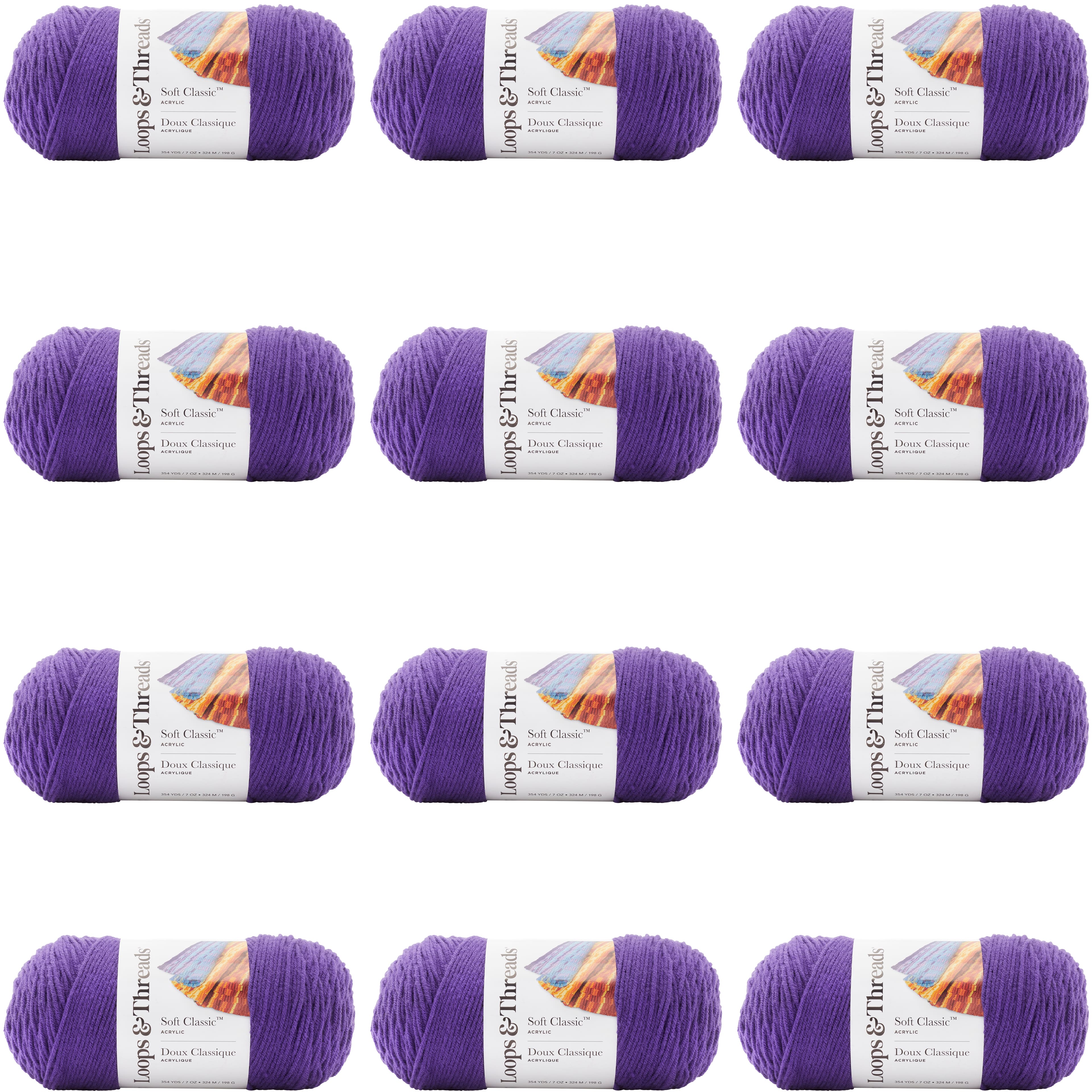 12 Pack: Soft Classic™ Solid Yarn by Loops & Threads®