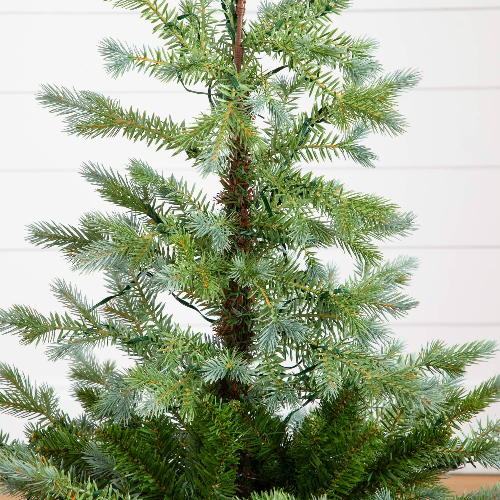 3ft. Pre-Lit Artificial Christmas Tree in Jute Wire Planter with 30 Warm White LED Lights
