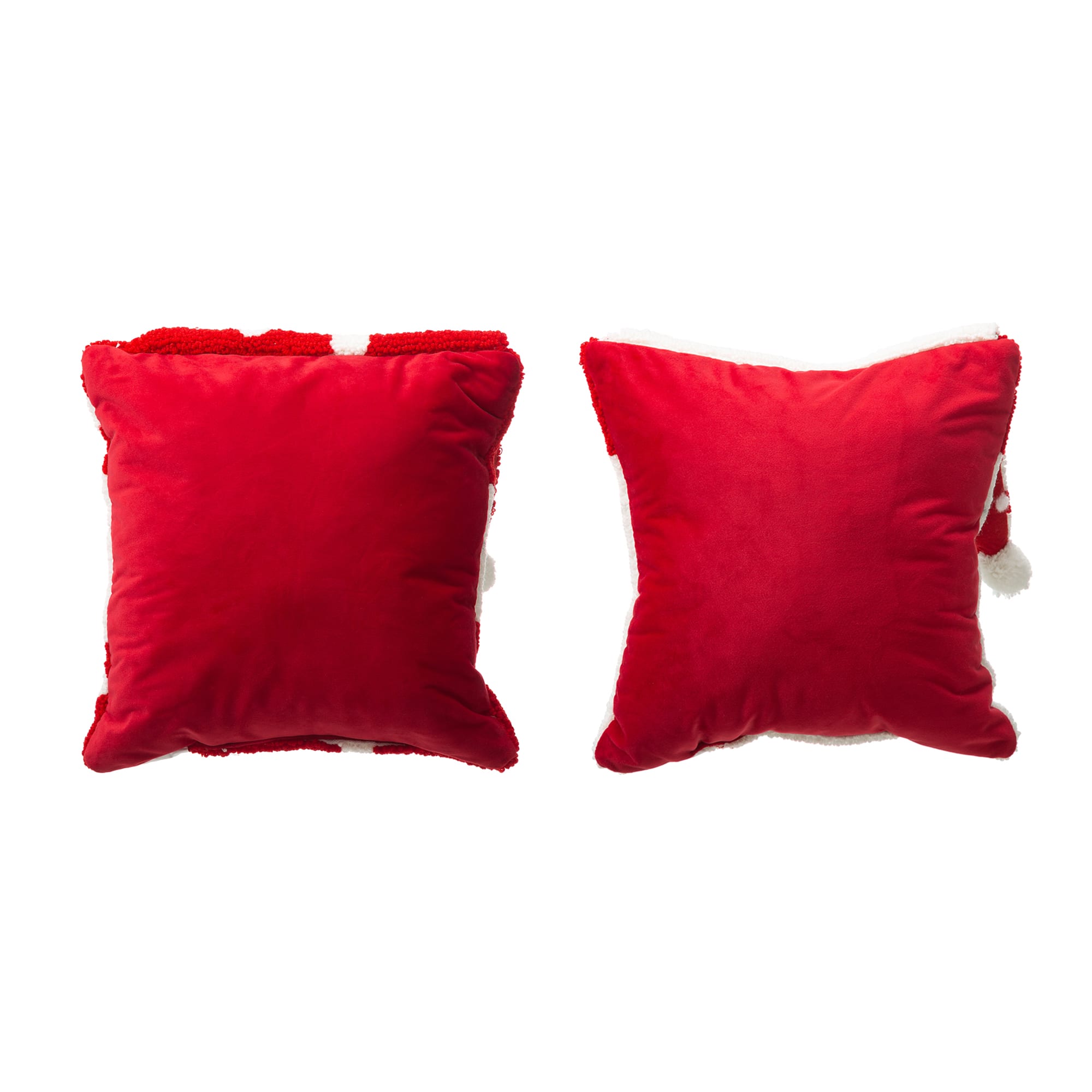 Glitzhome® Hooked 3D Santa & Snowman Throw Pillow Set