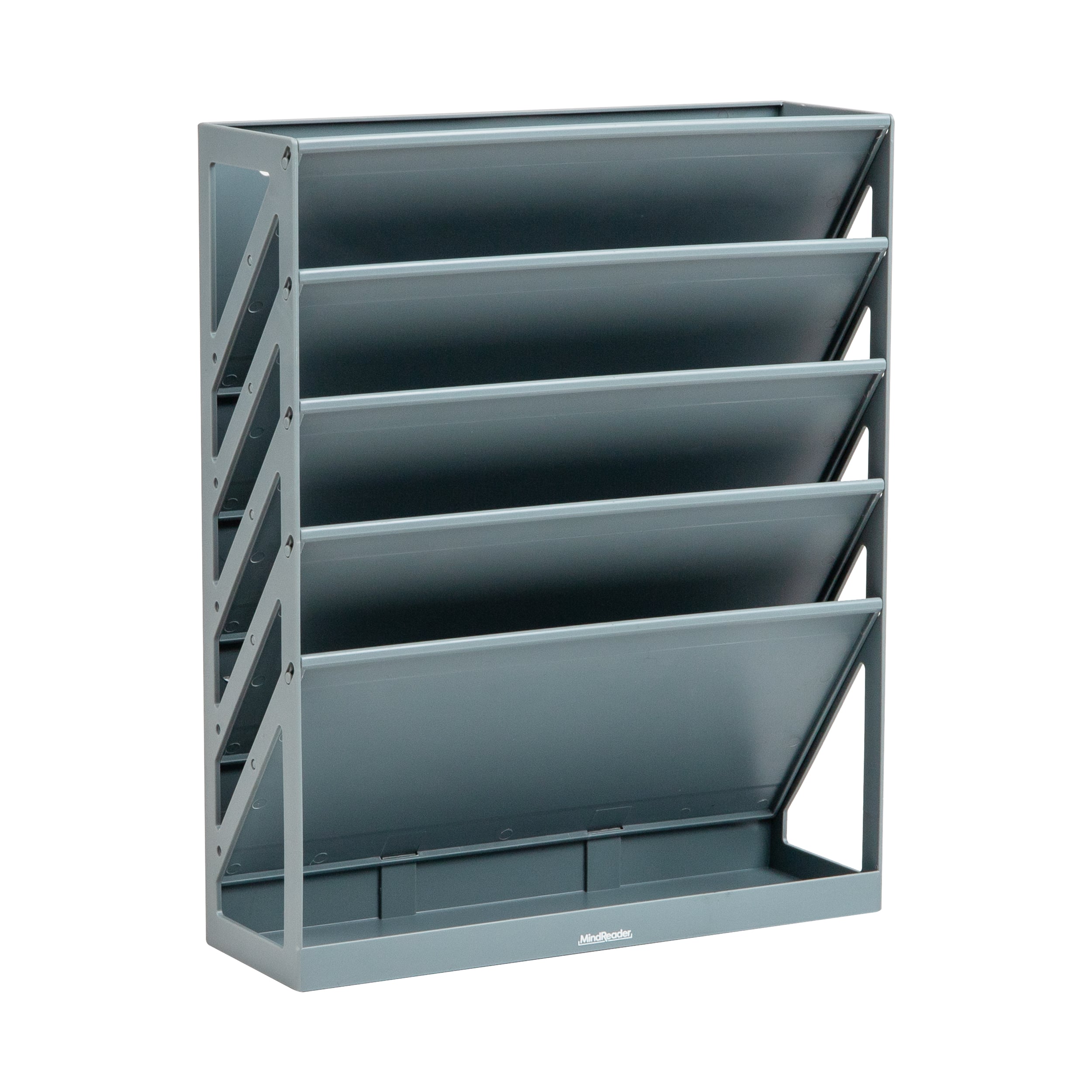 Mind Reader 5-Tier Vertical File Storage, Desktop Organizer, Wall Mount, Office, Plastic