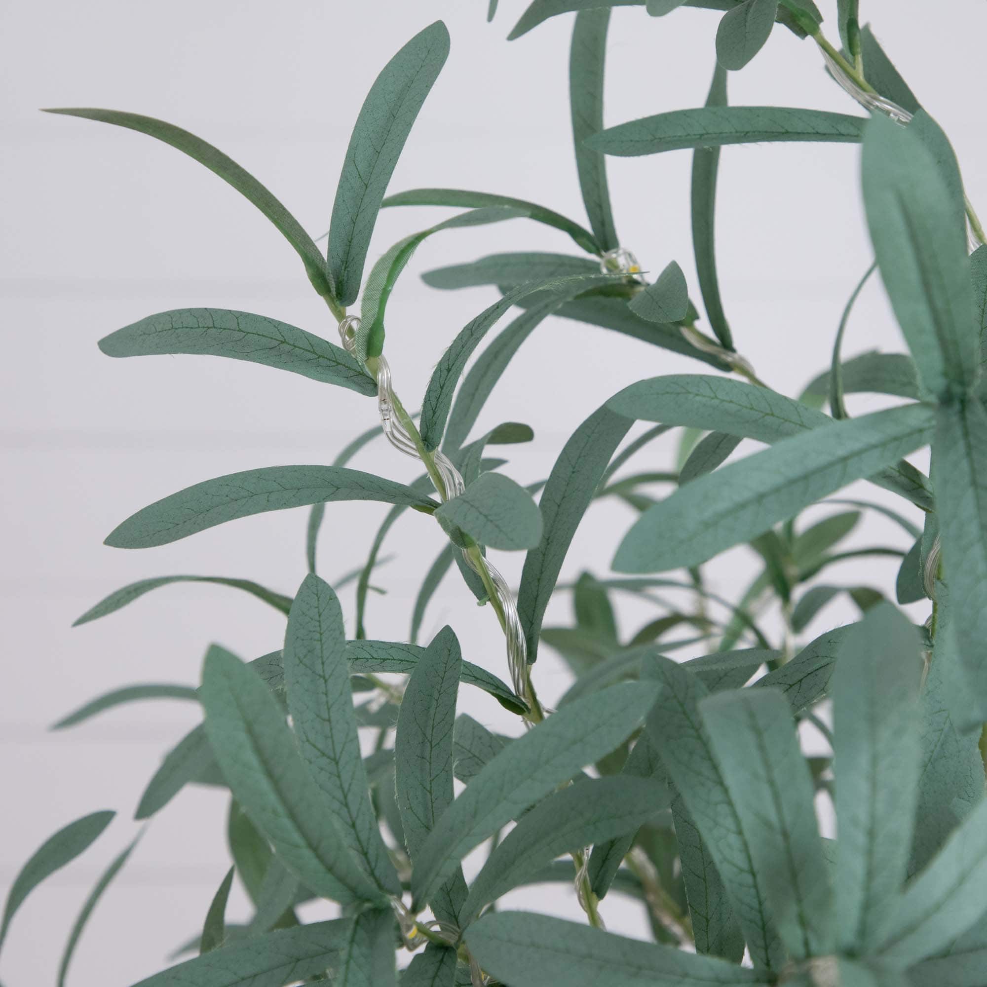 5ft. Pre-Lit Artificial Olive Tree with Warm White LED Lights
