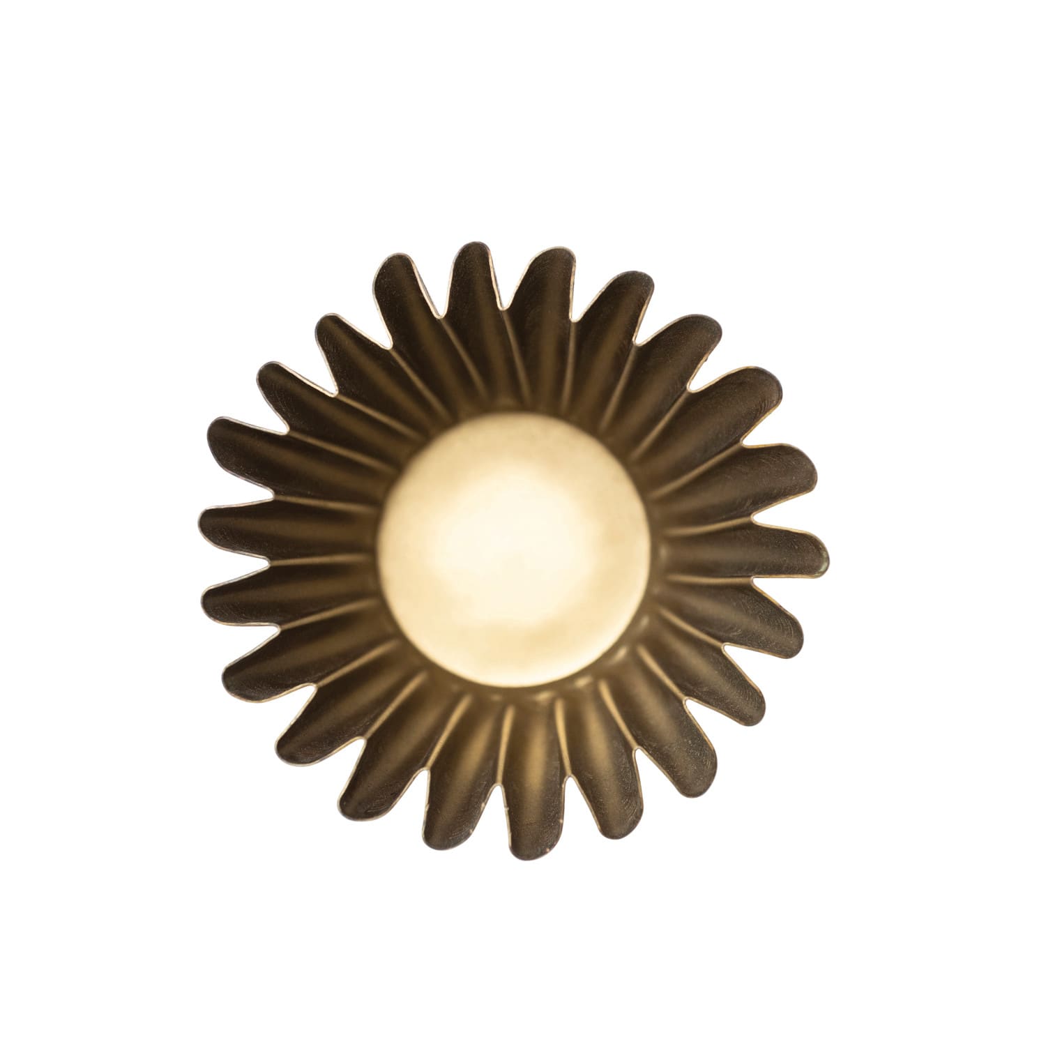 Hello Honey® 4" Antique Brass Finish Pleated Metal Vase