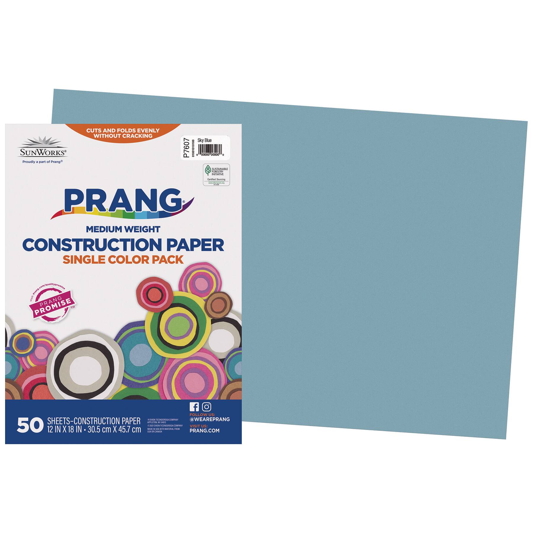 Prang® 12" x 18" Construction Paper, 5 Packs of 50 Sheets
