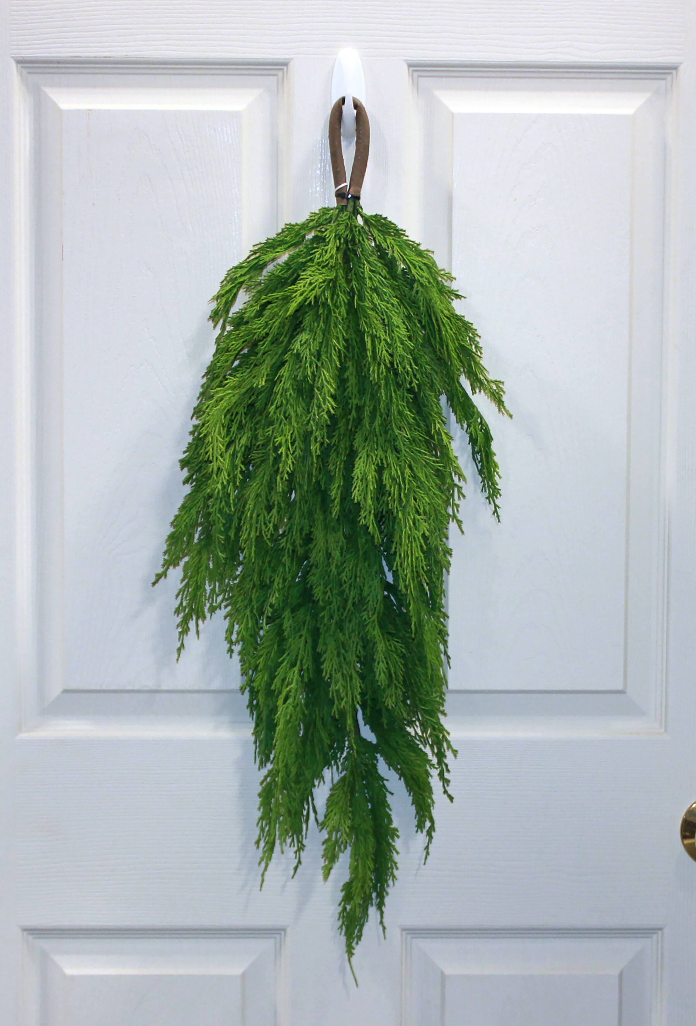 31" Artificial Christmas Cedar Teardrop Swag