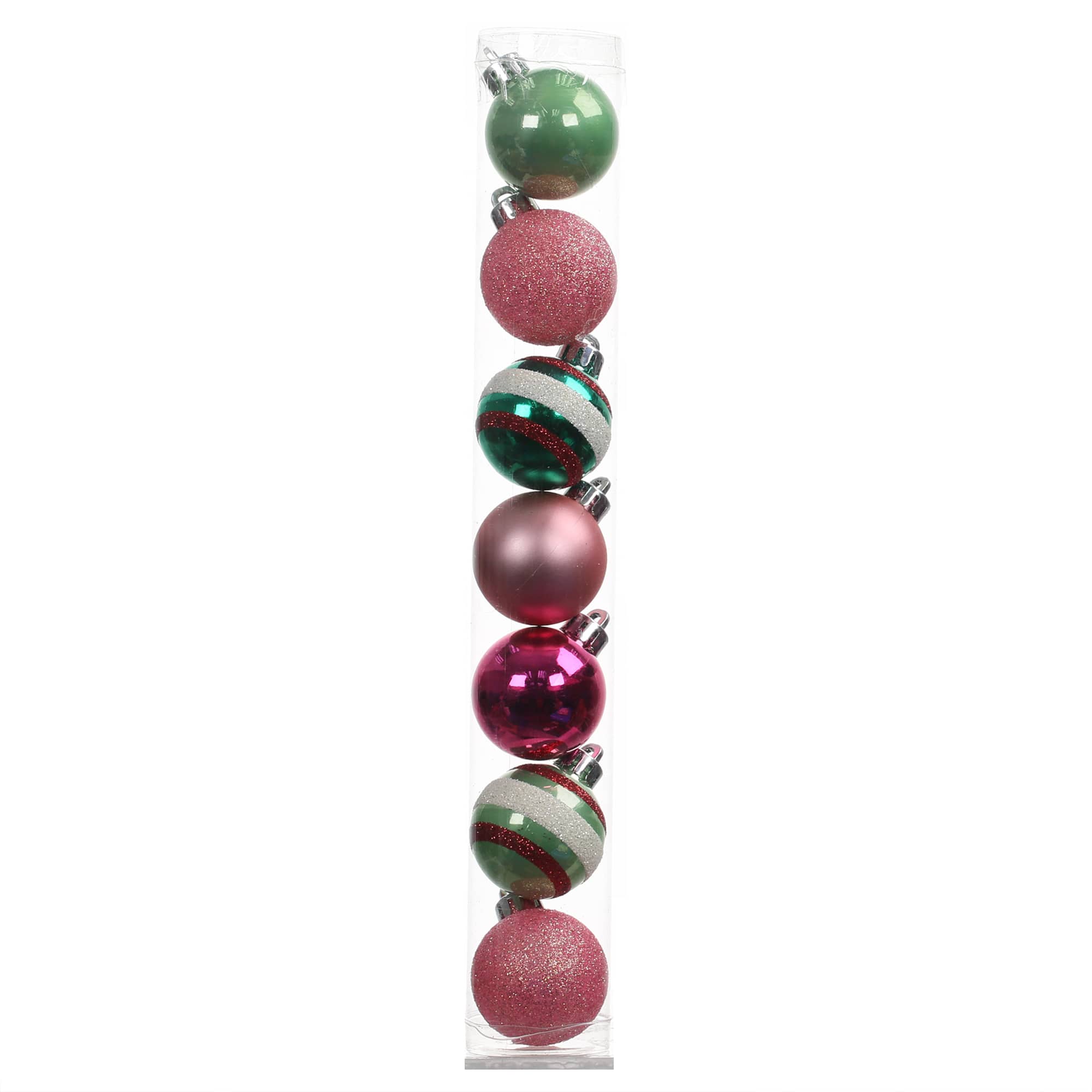 7 Pack 40mm Fun Mix Shatterproof Ball Ornaments by Ashland®