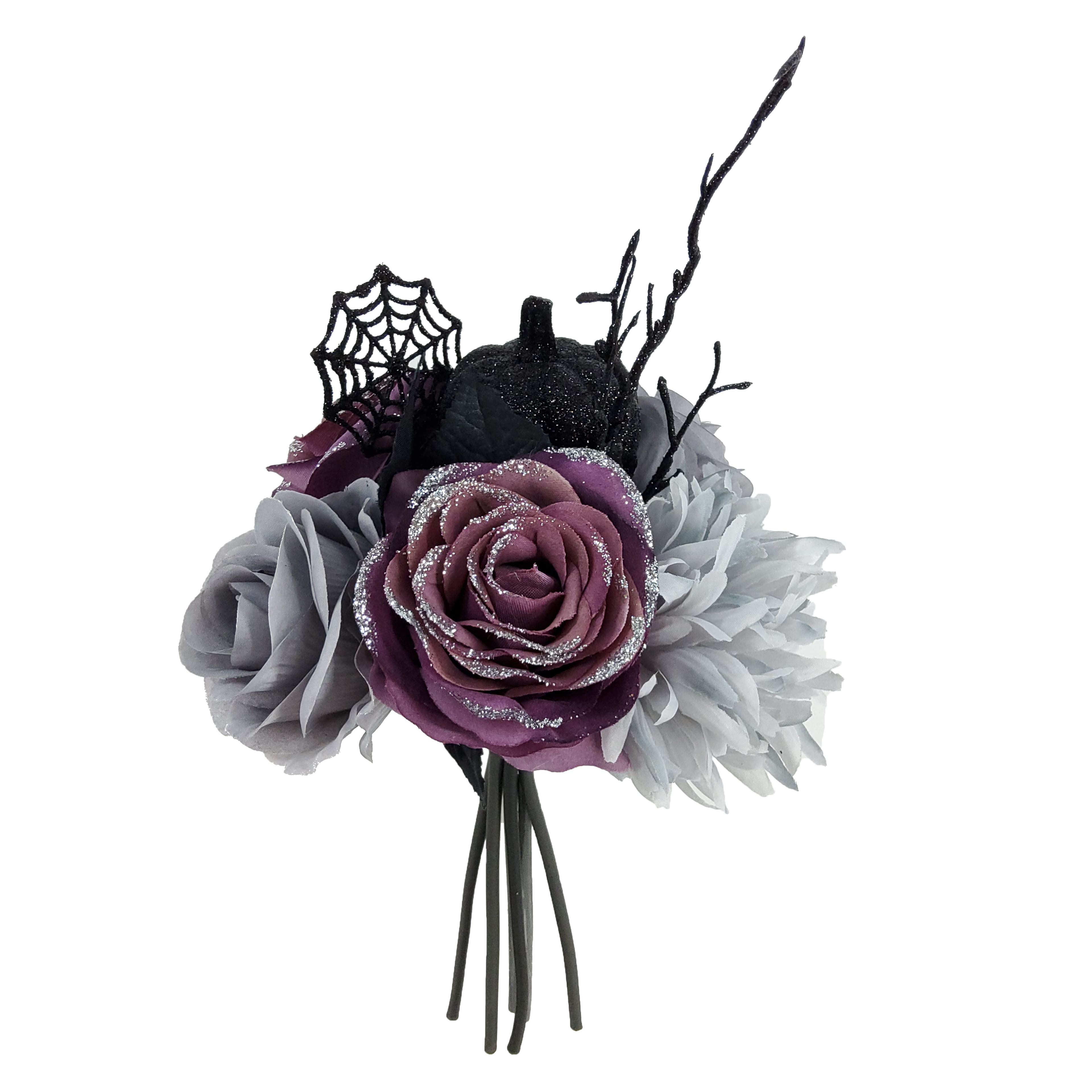 12" Gray Rose & Dahlia Mix Bouquet by Ashland®
