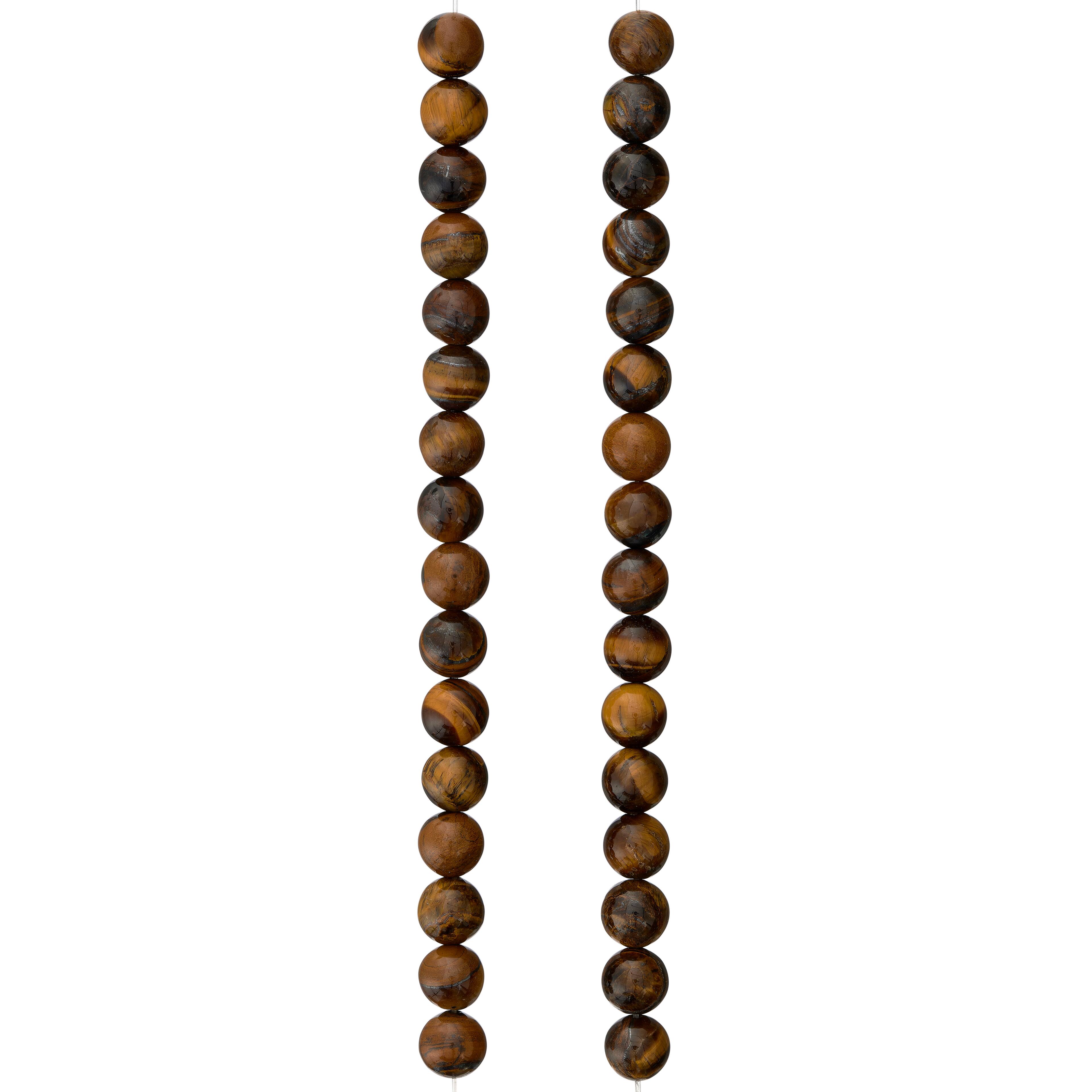 12 Pack: Tiger Eye Round Beads, 8mm by Bead Landing™