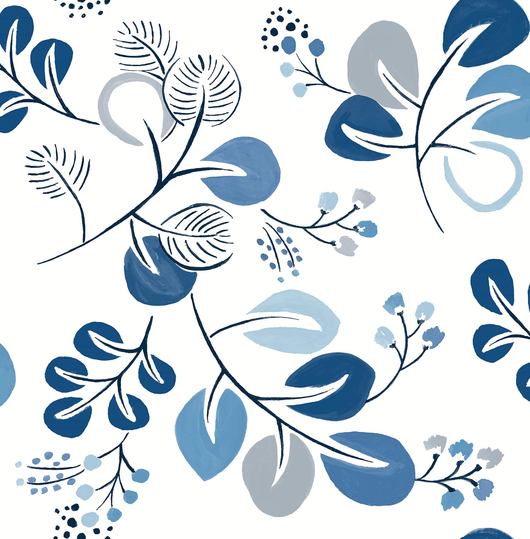 NuWallpaper Roux Blue Peel & Stick Wallpaper