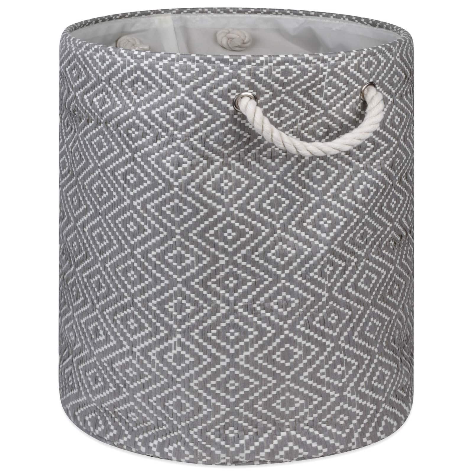 DII® Large Round Diamond Basketweave Paper Bin