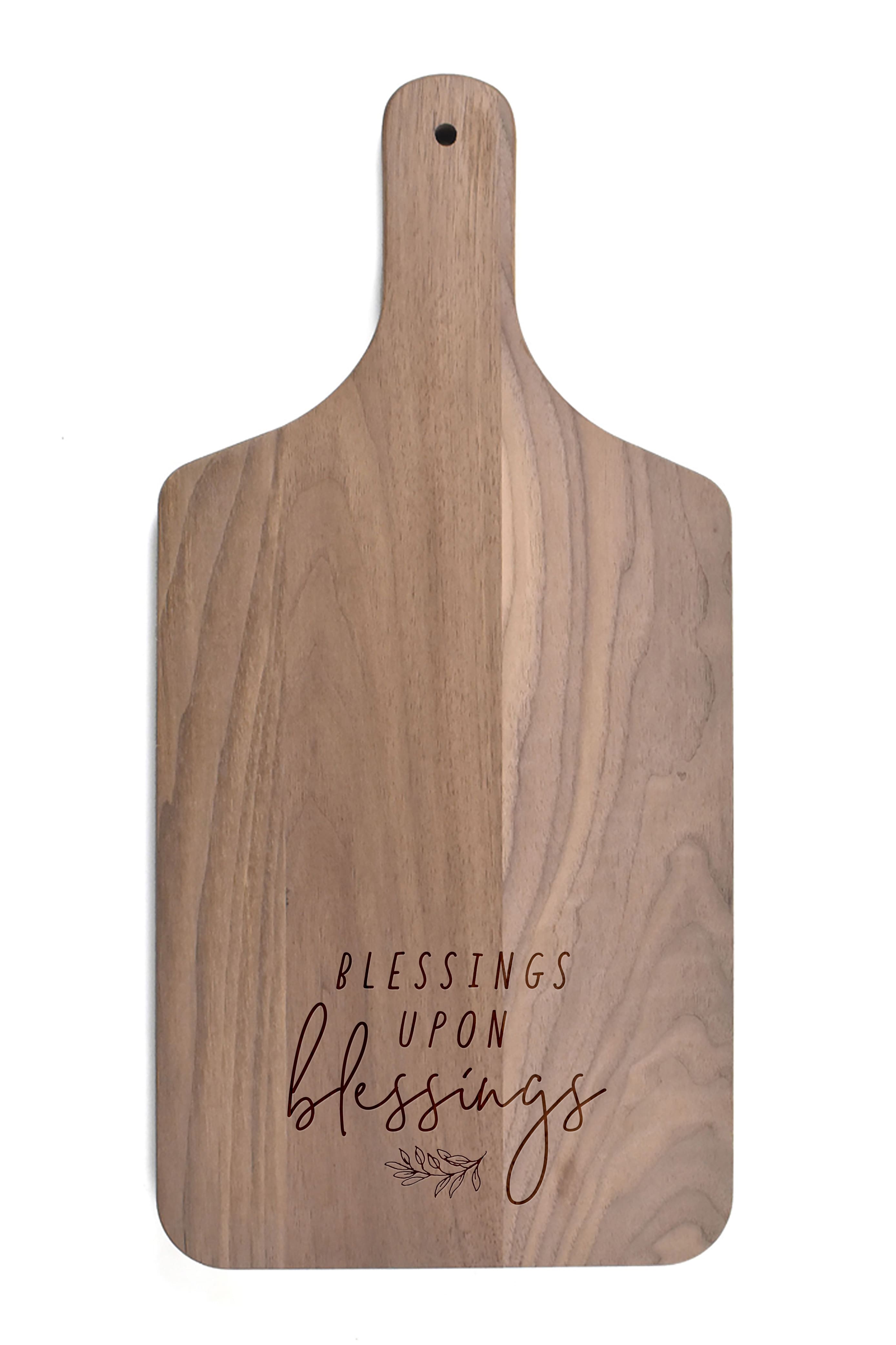 Blessings Upon Blessings Walnut Paddle Cutting Board