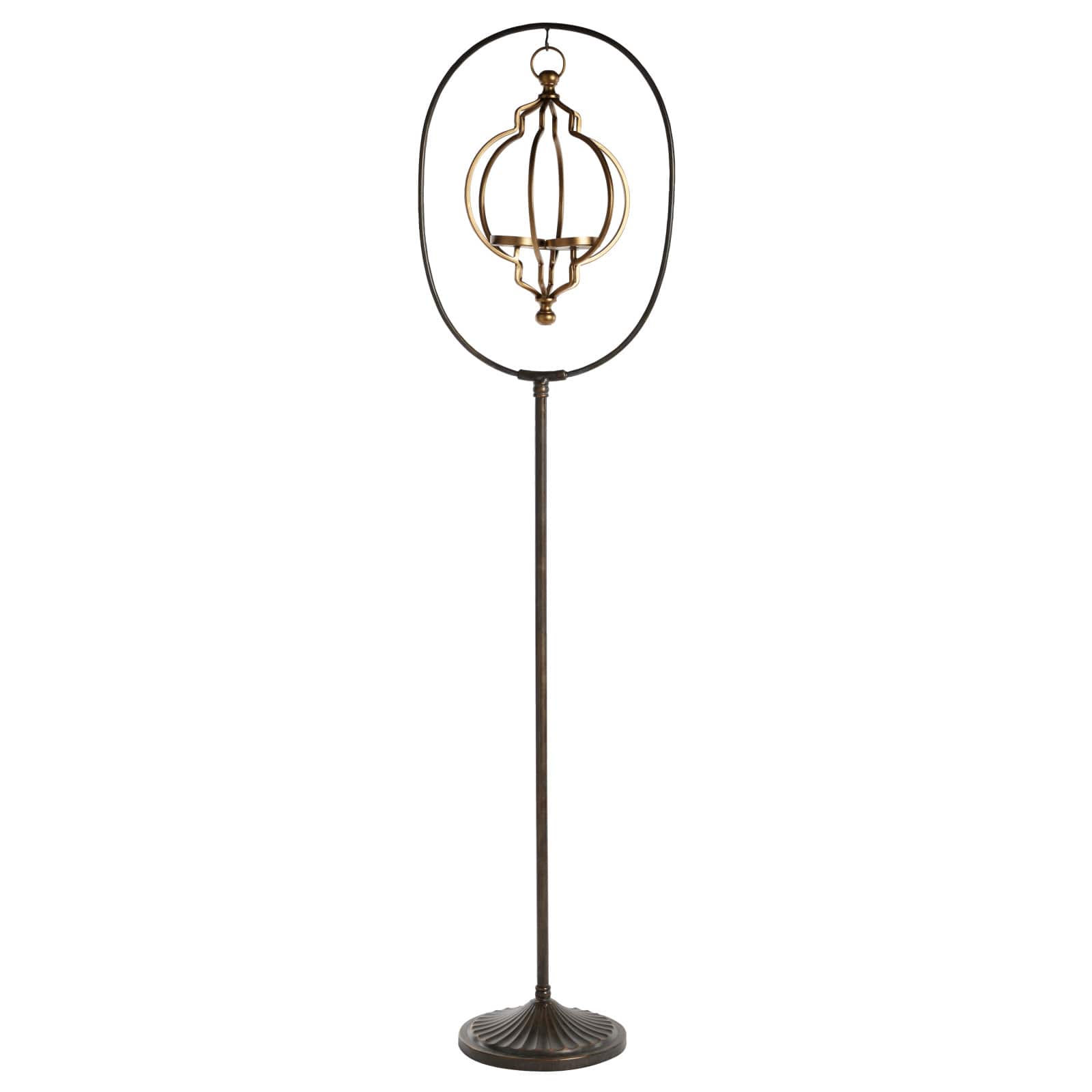 Black Metal Eclectic Candle Holder Lantern, 60" x 15" x 12"