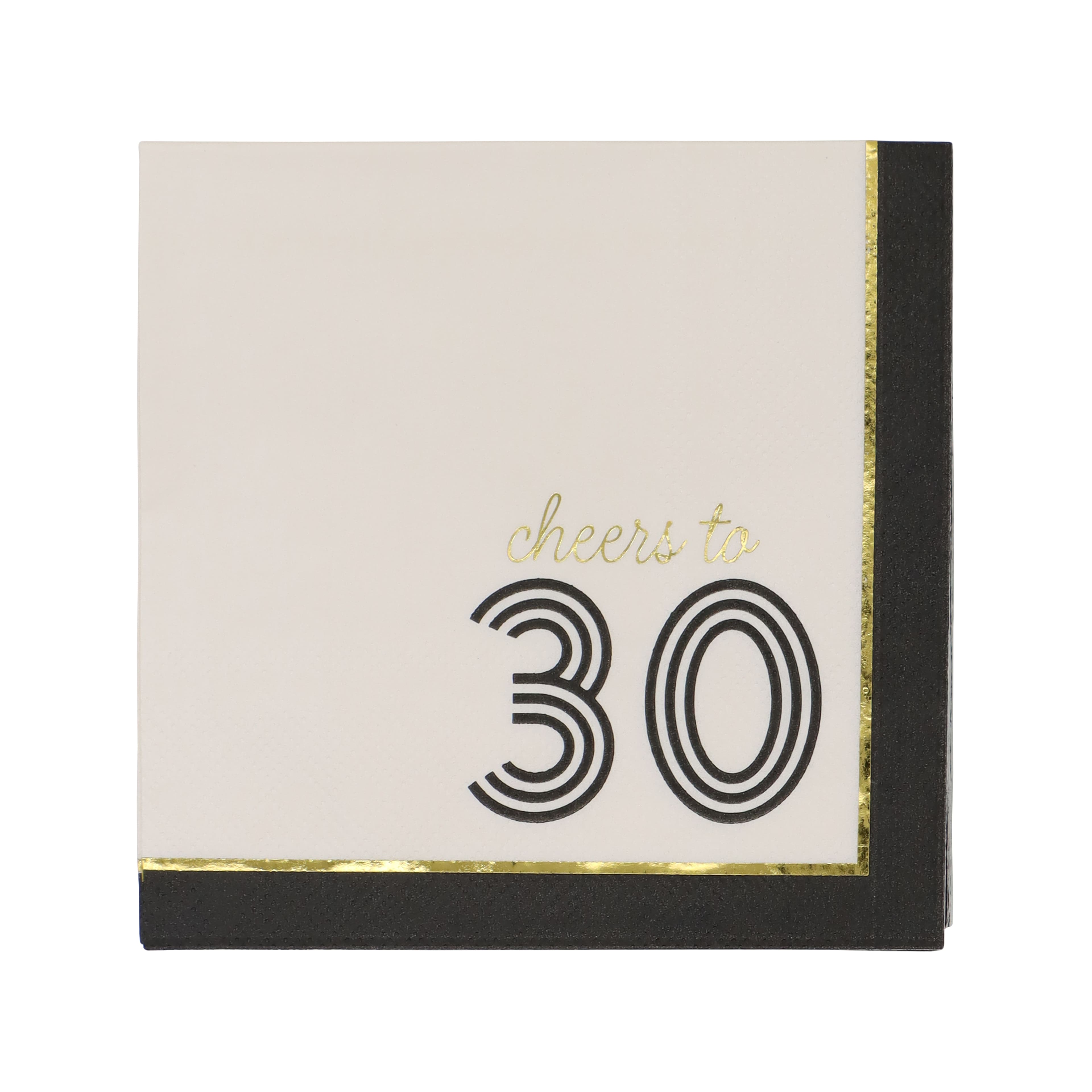 24 Packs: 20 ct. (480 total) Cheers to 30 Paper Beverage Napkins by Celebrate It™