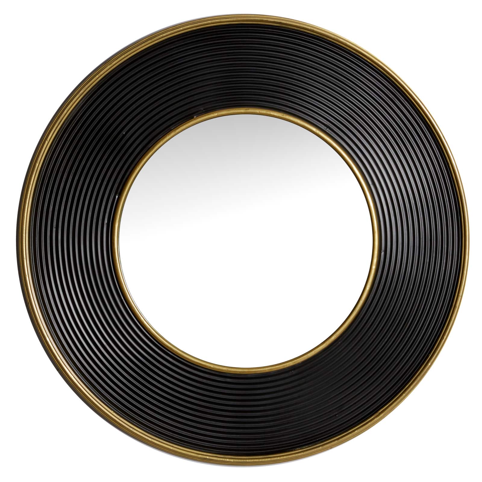 CosmoLiving by Cosmopolitan 35" Black Modern Metal Round Wall Mirror