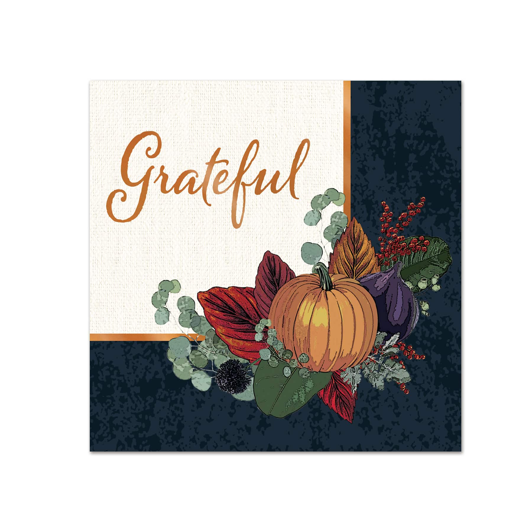 Beistle 5" x 5" Grateful Fall Thanksgiving Beverage Napkins, 32ct.