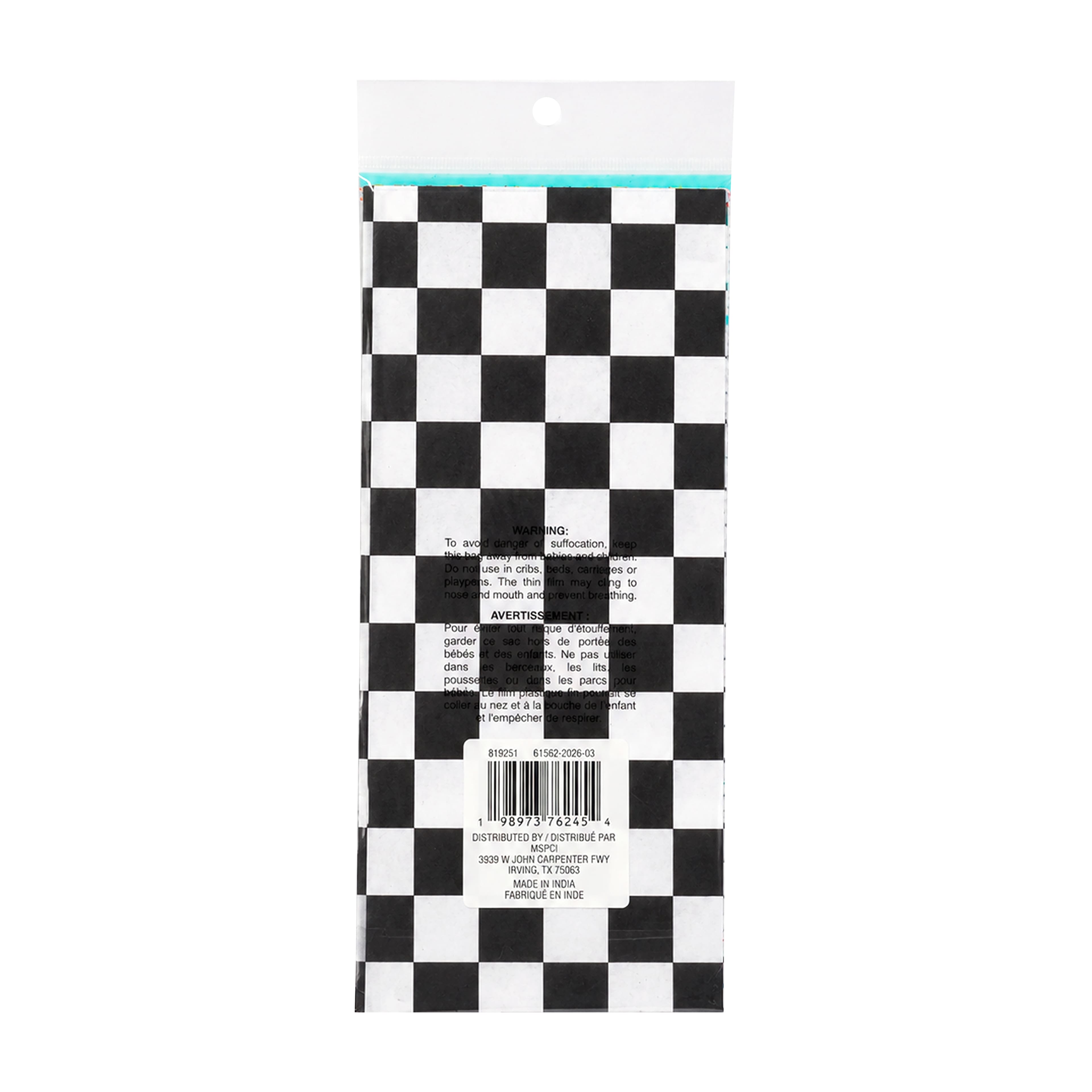 Black & White Checker Tissue Paper Sheets, 12ct. by Celebrate It™