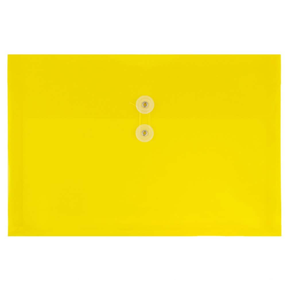 JAM Paper 9.75" x 14.5" Button & String Tie Closure Plastic Envelopes